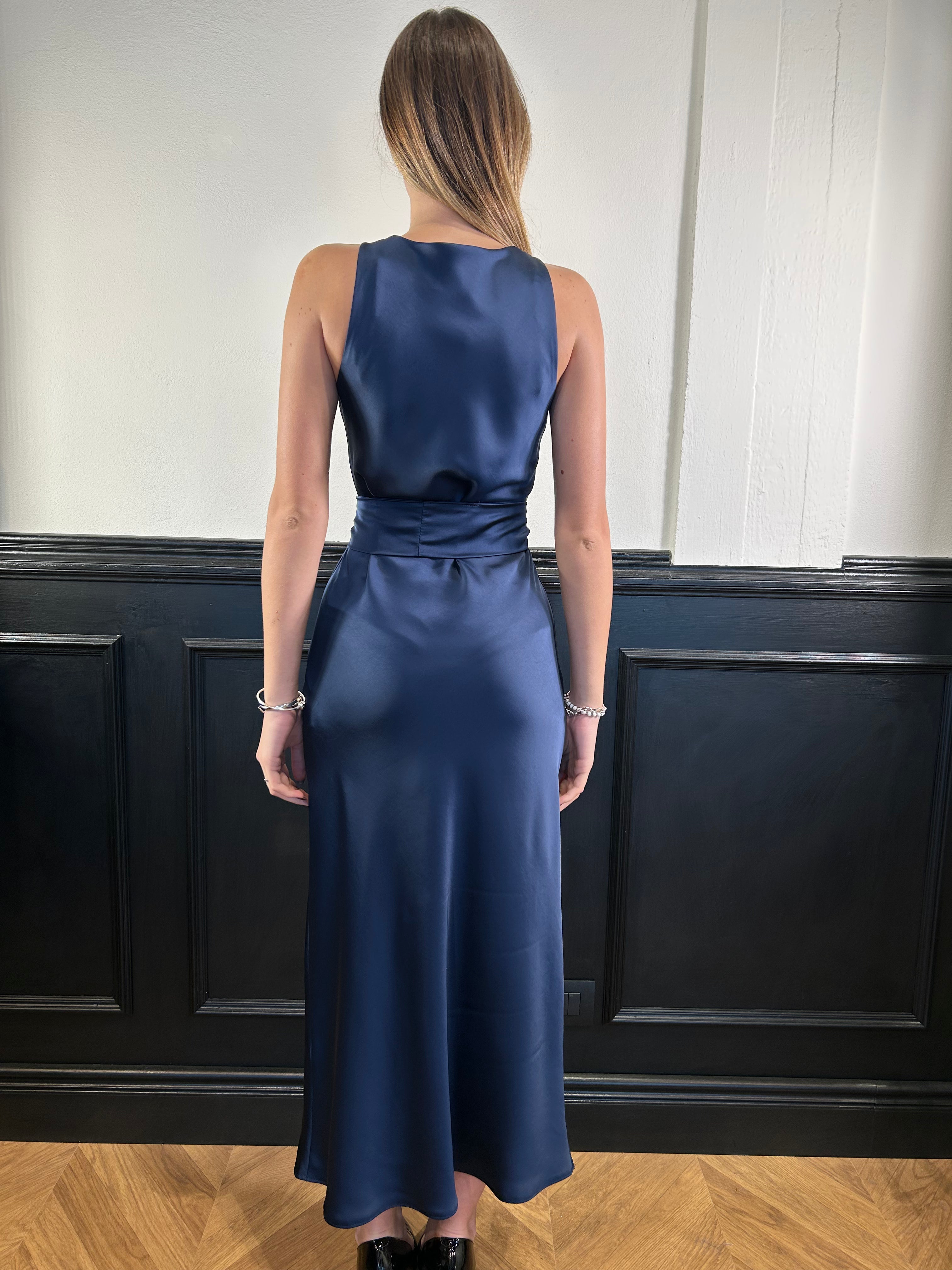 Abito in satin blu