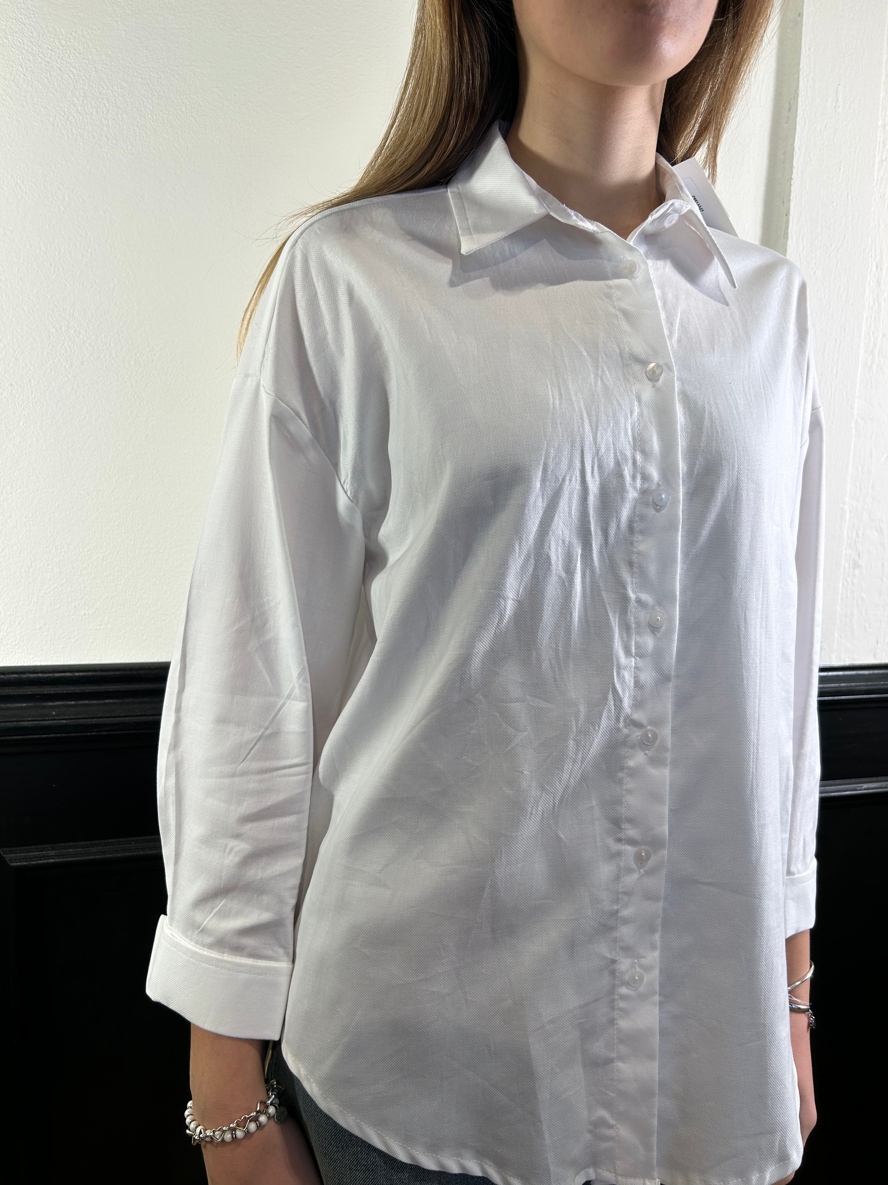 Camicia bianca over in cotone