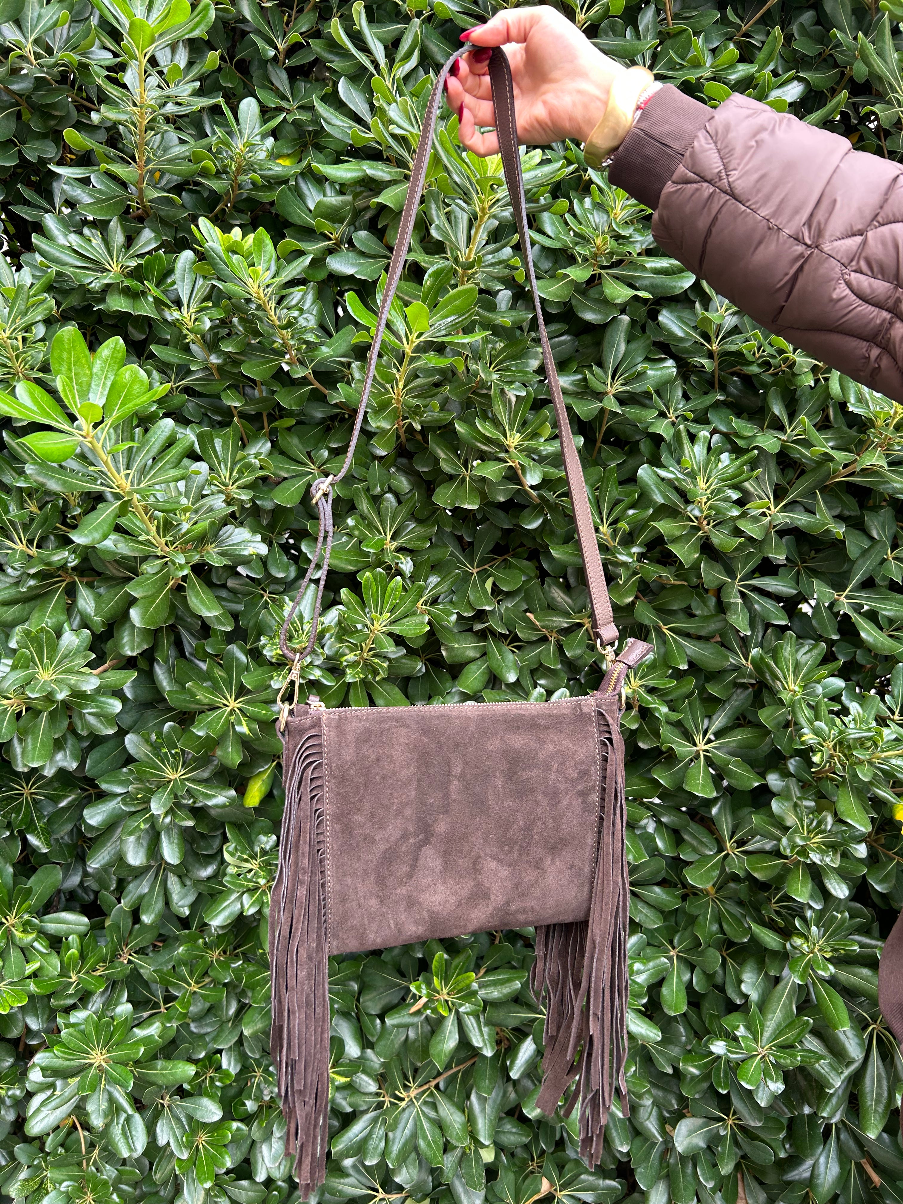 Borsa piccola con frange laterali