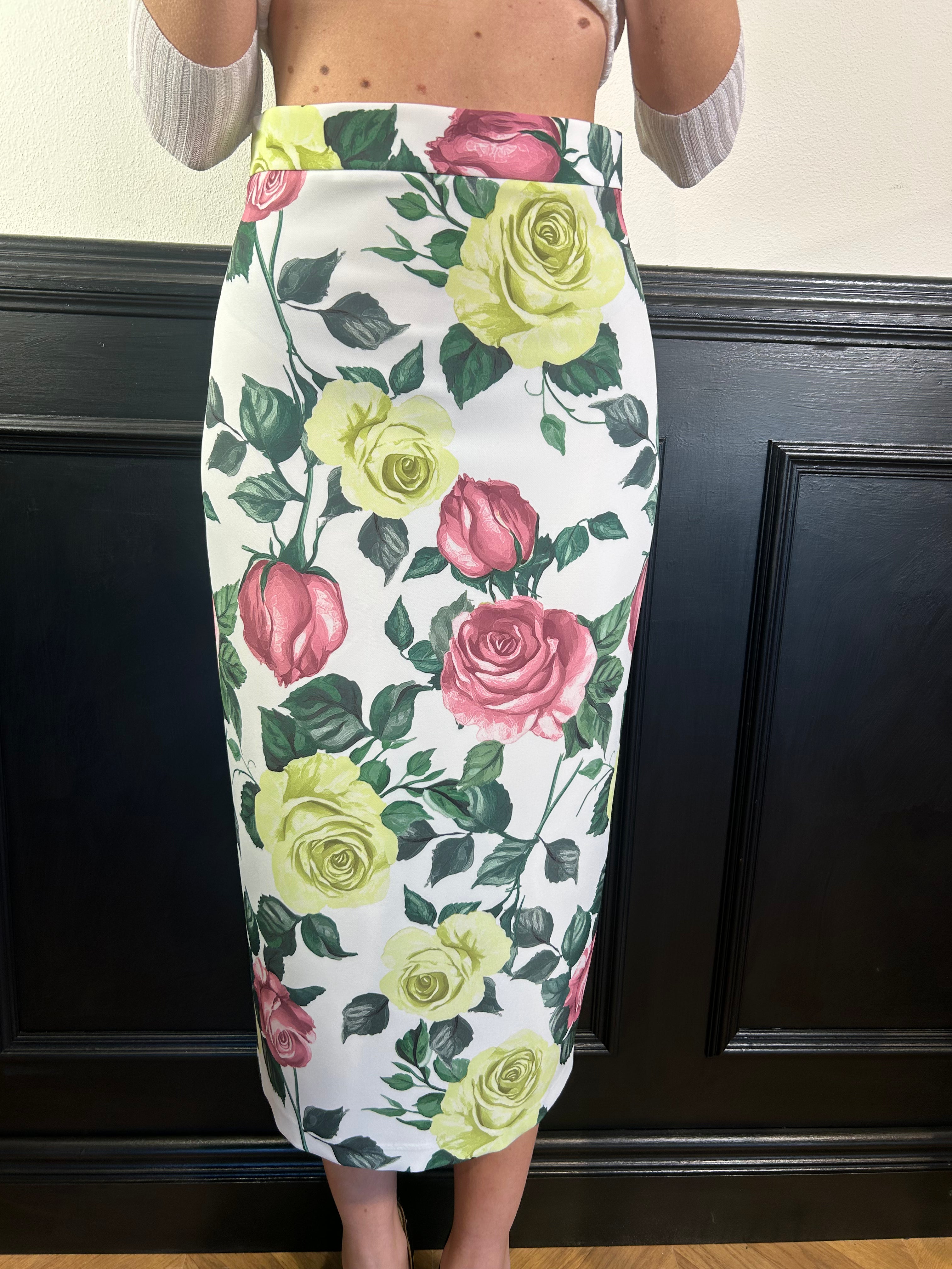 Gonna tubino stampa rose