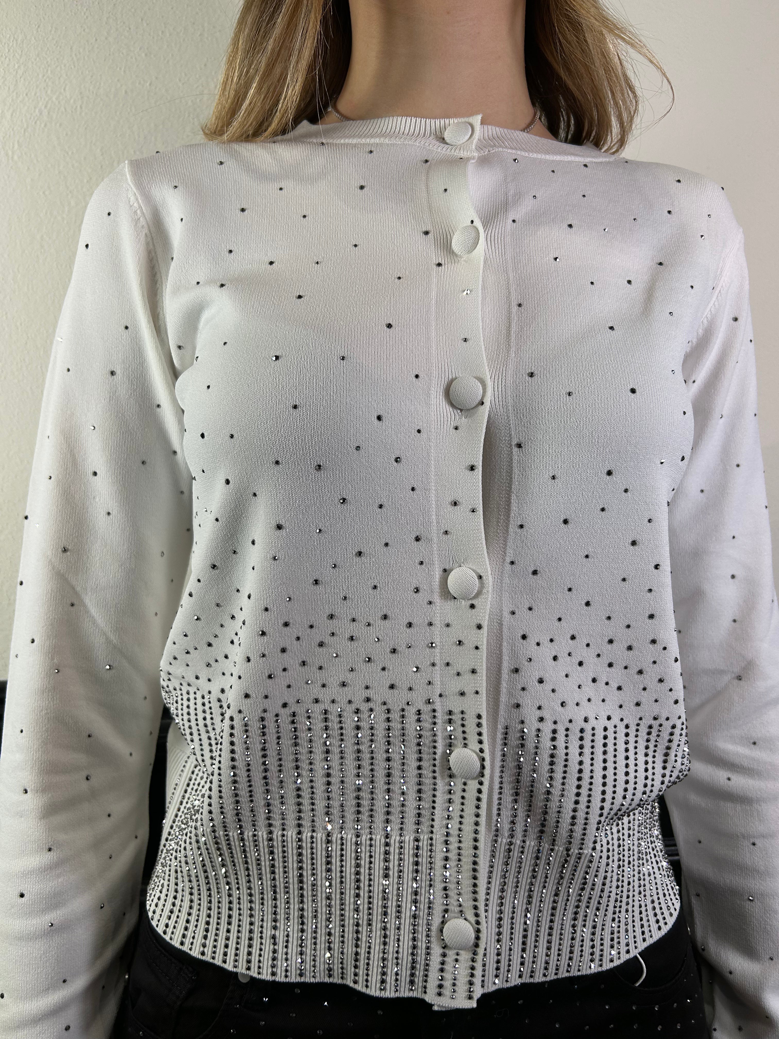 Cardigan con applicazioni strass