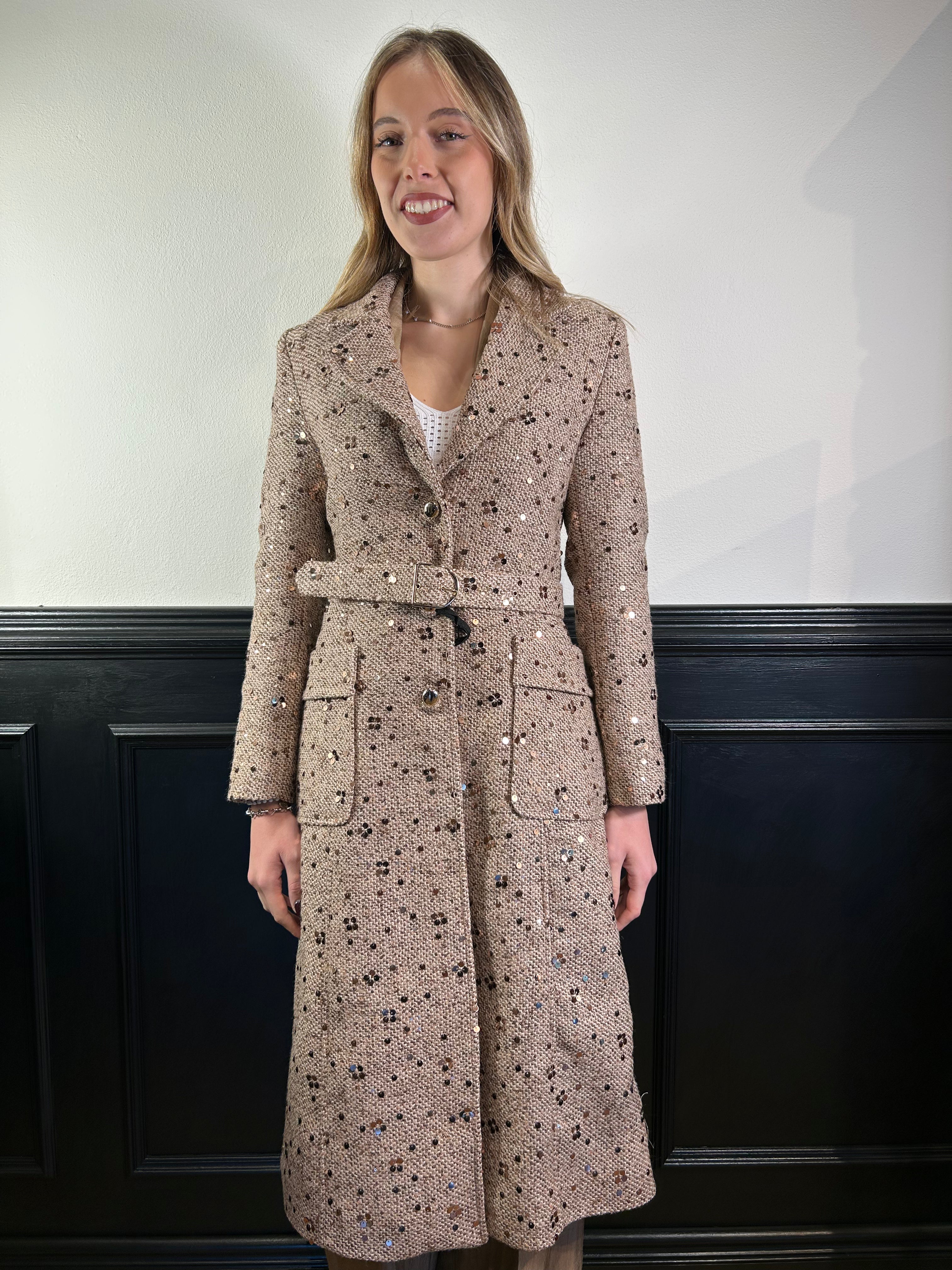 Cappotto lungo con paillettes