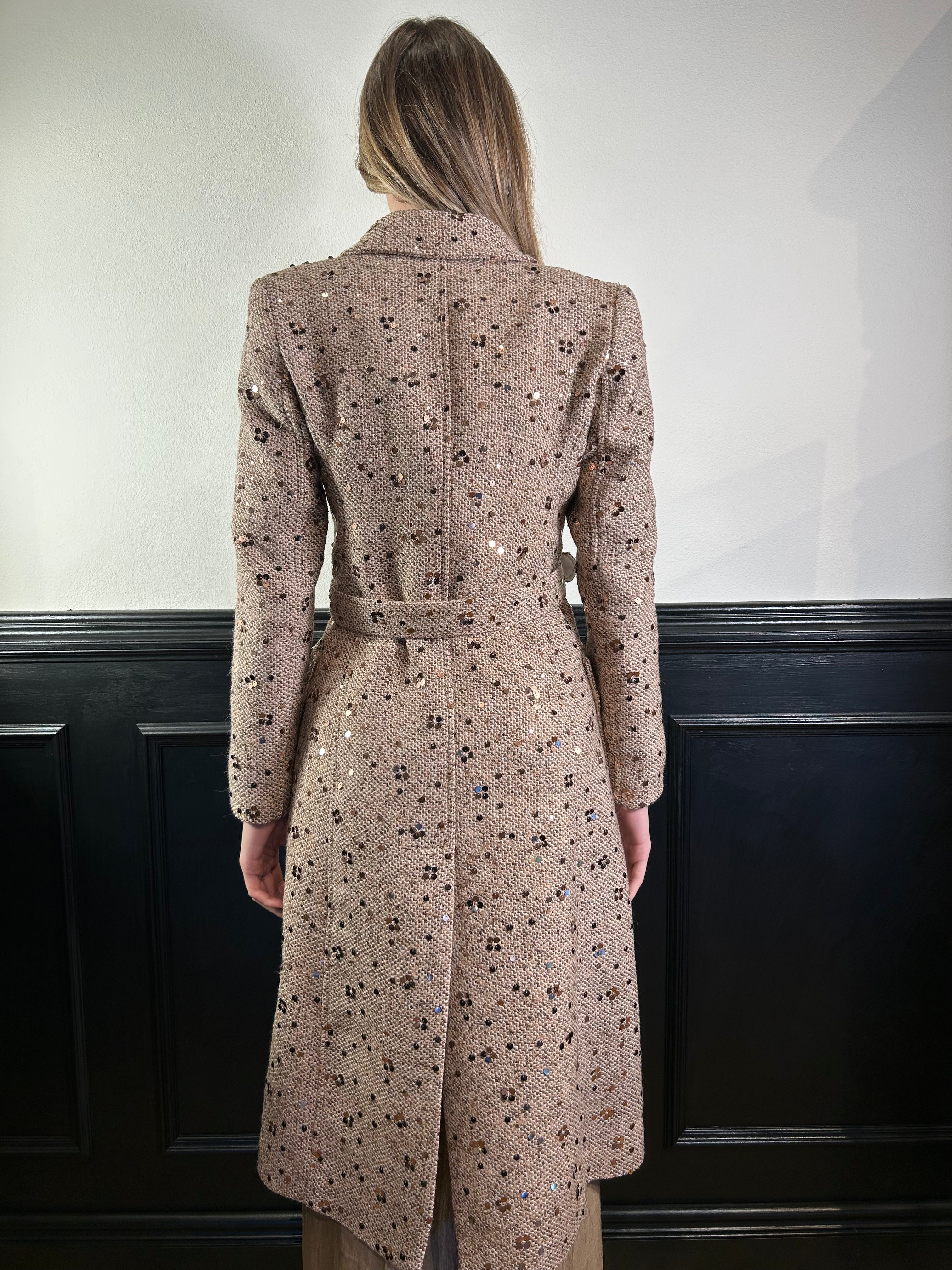 Cappotto lungo con paillettes