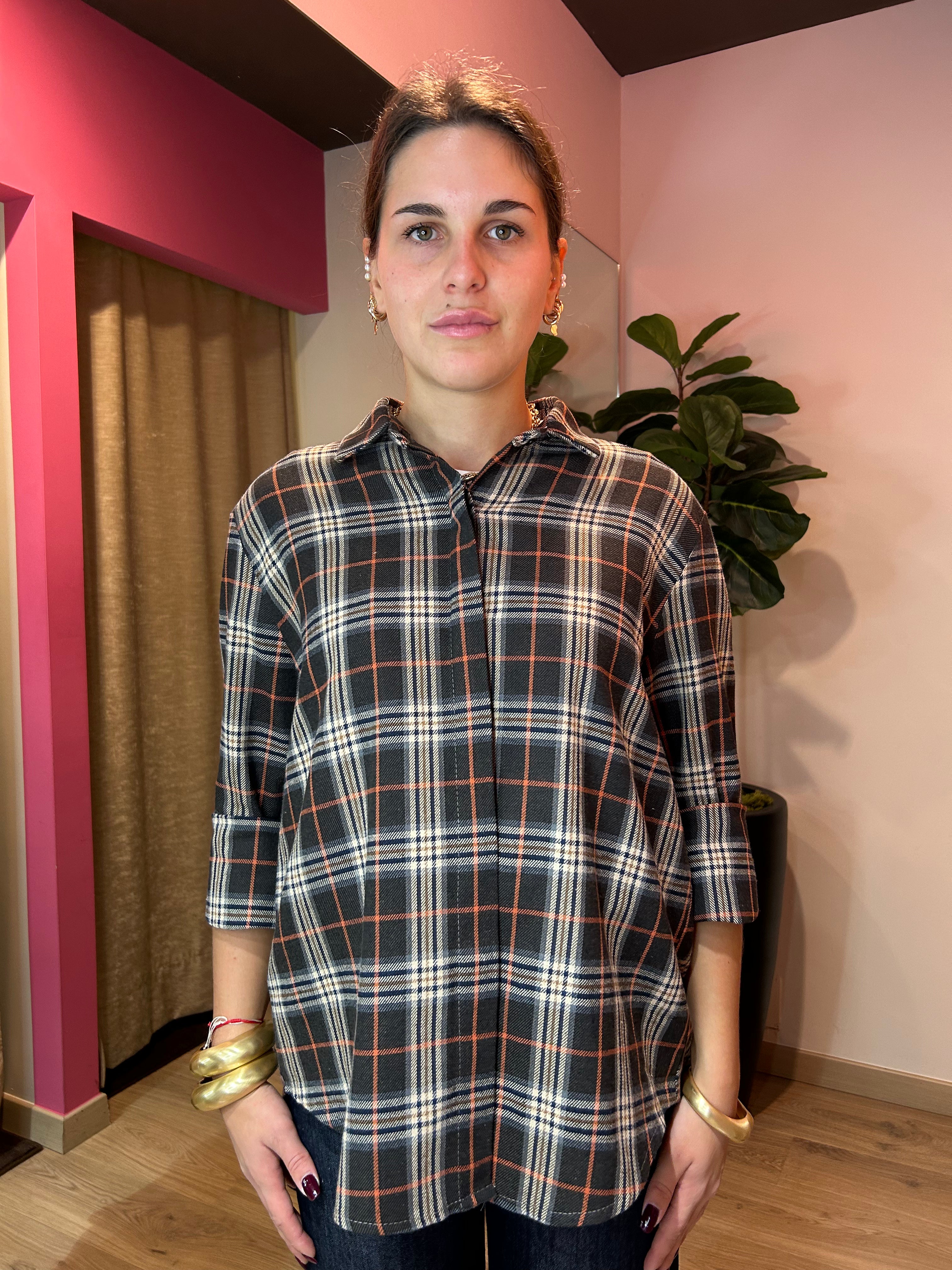 Camicia check arancio