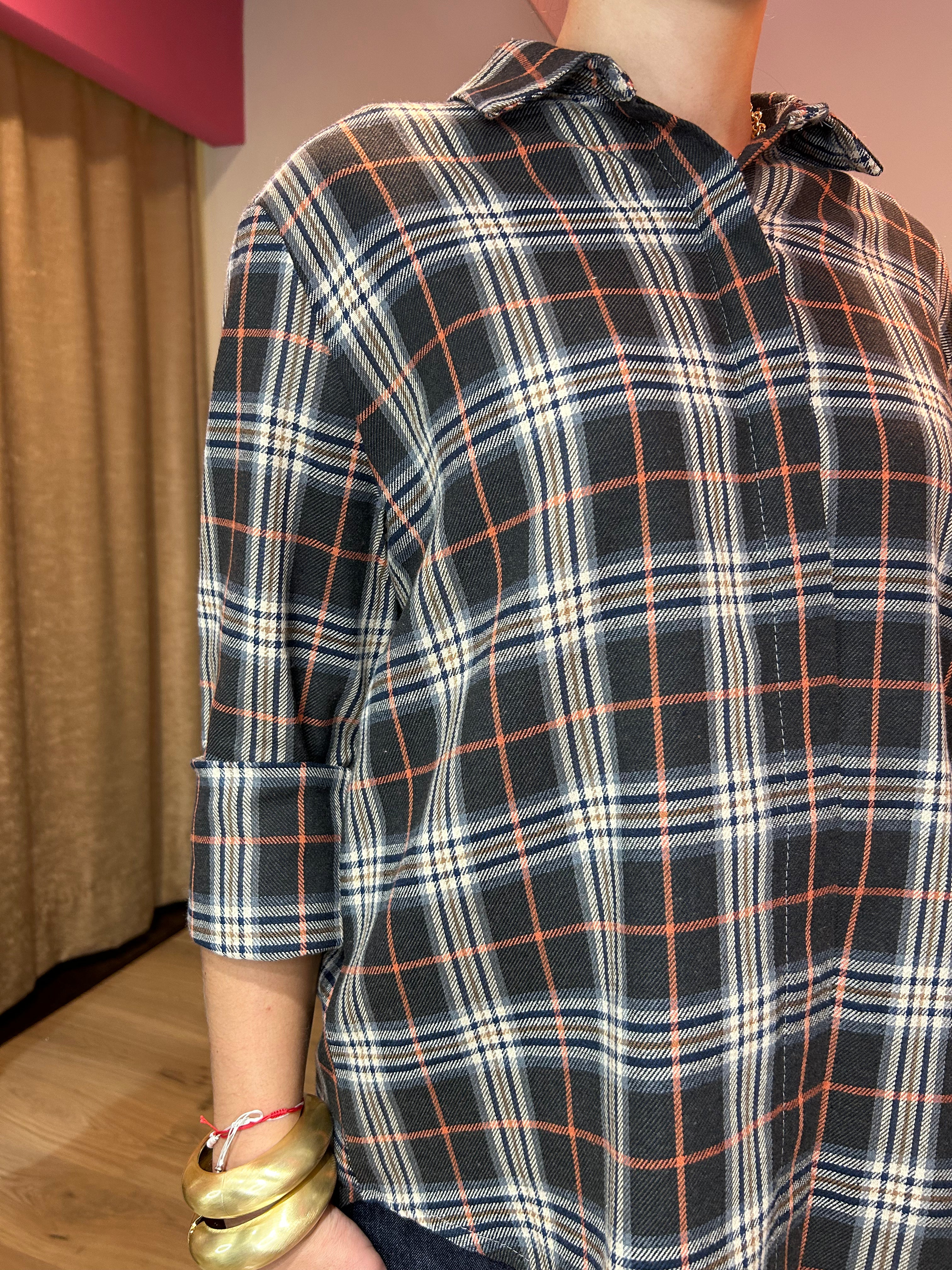 Camicia check arancio