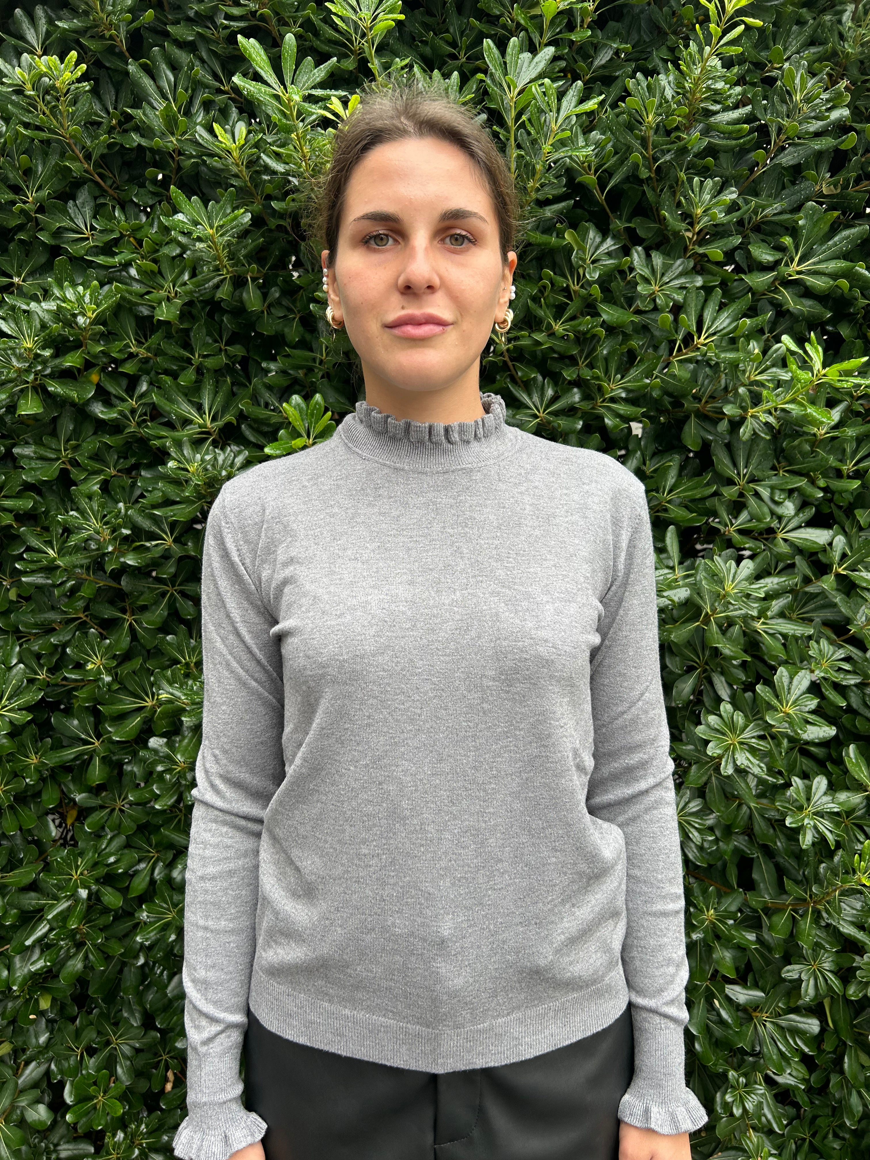 Maglia collo rouches