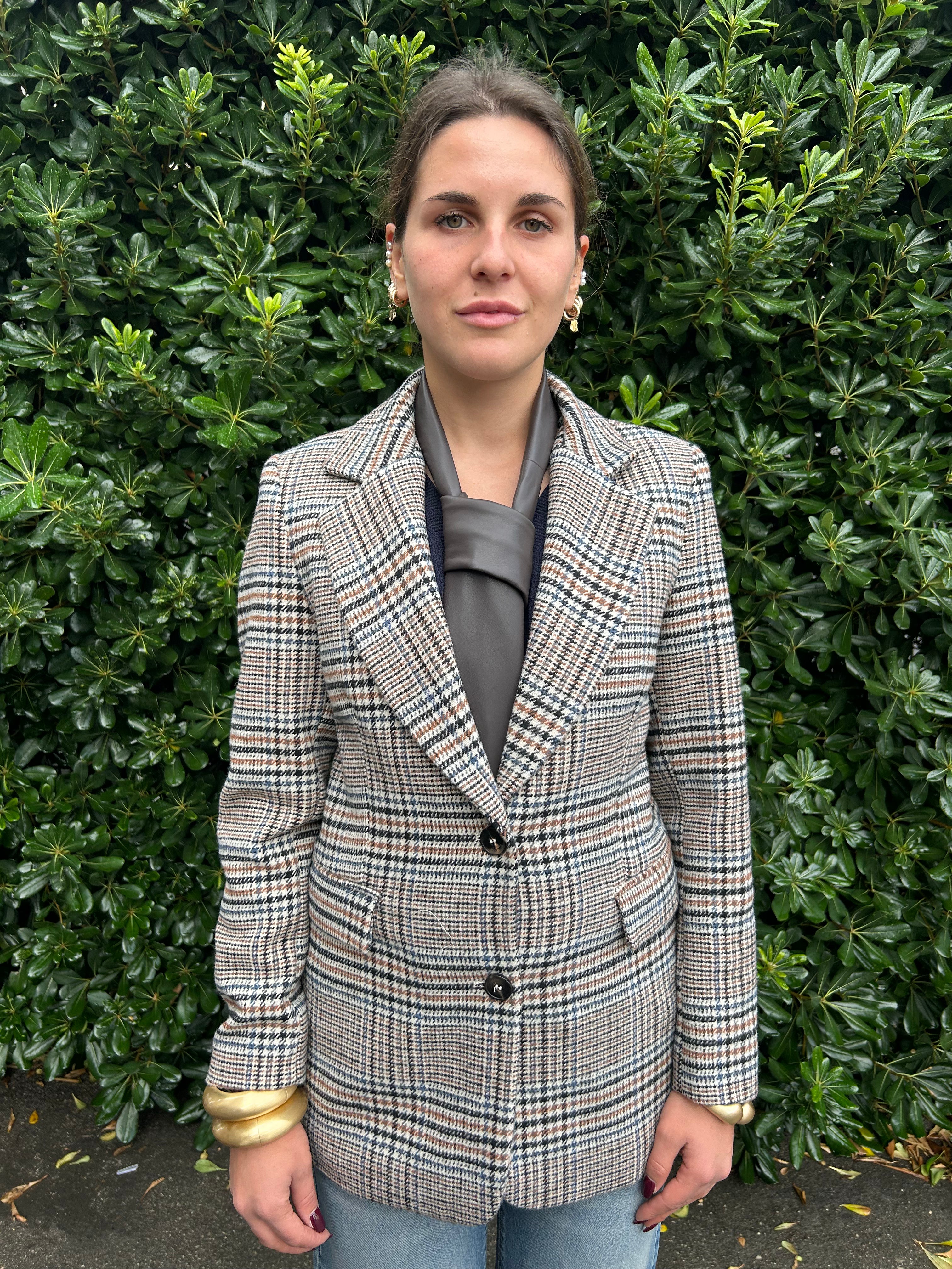 Giacca quadretto con cravatta