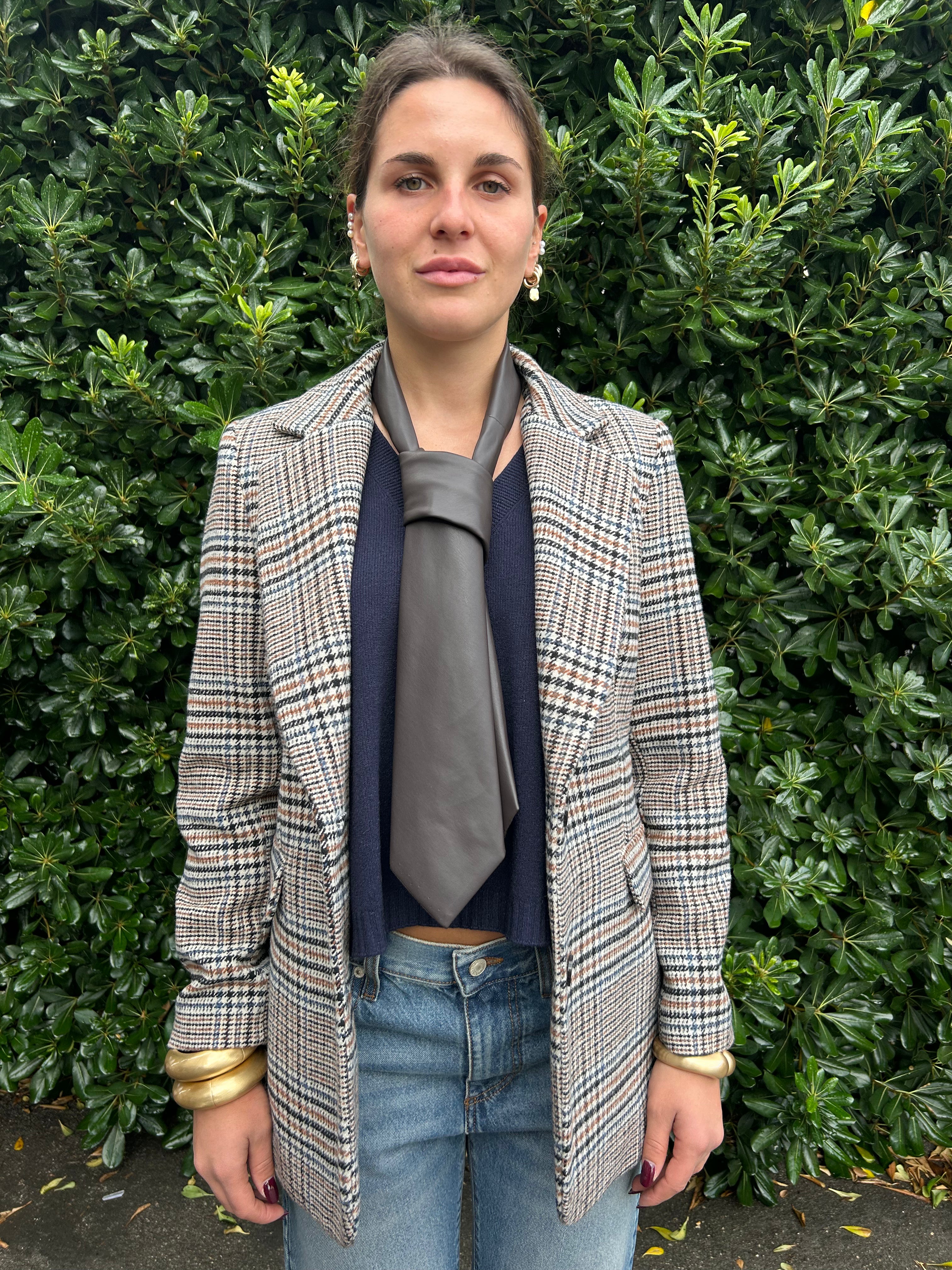 Giacca quadretto con cravatta