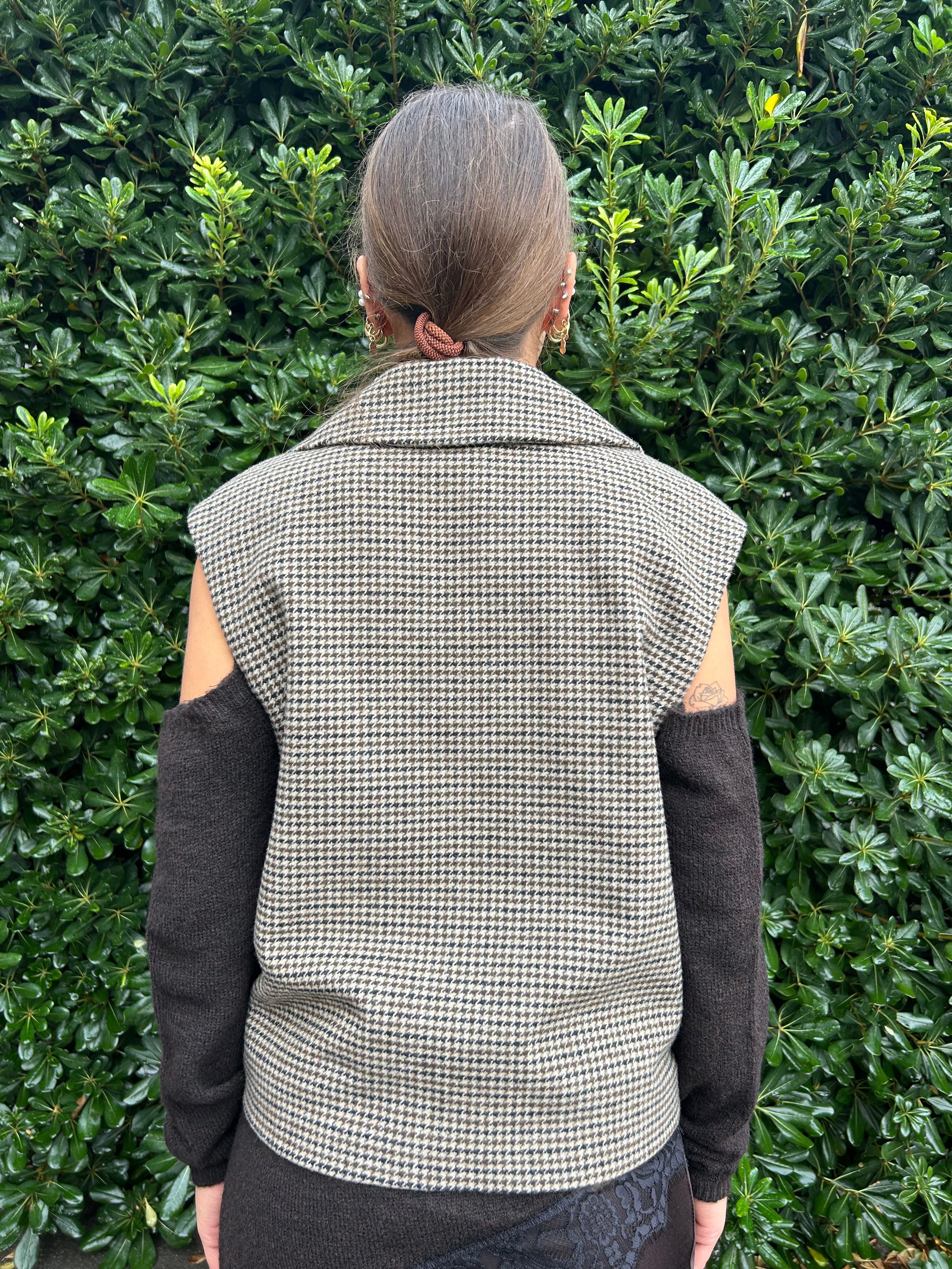 Gilet in panno con quadretto