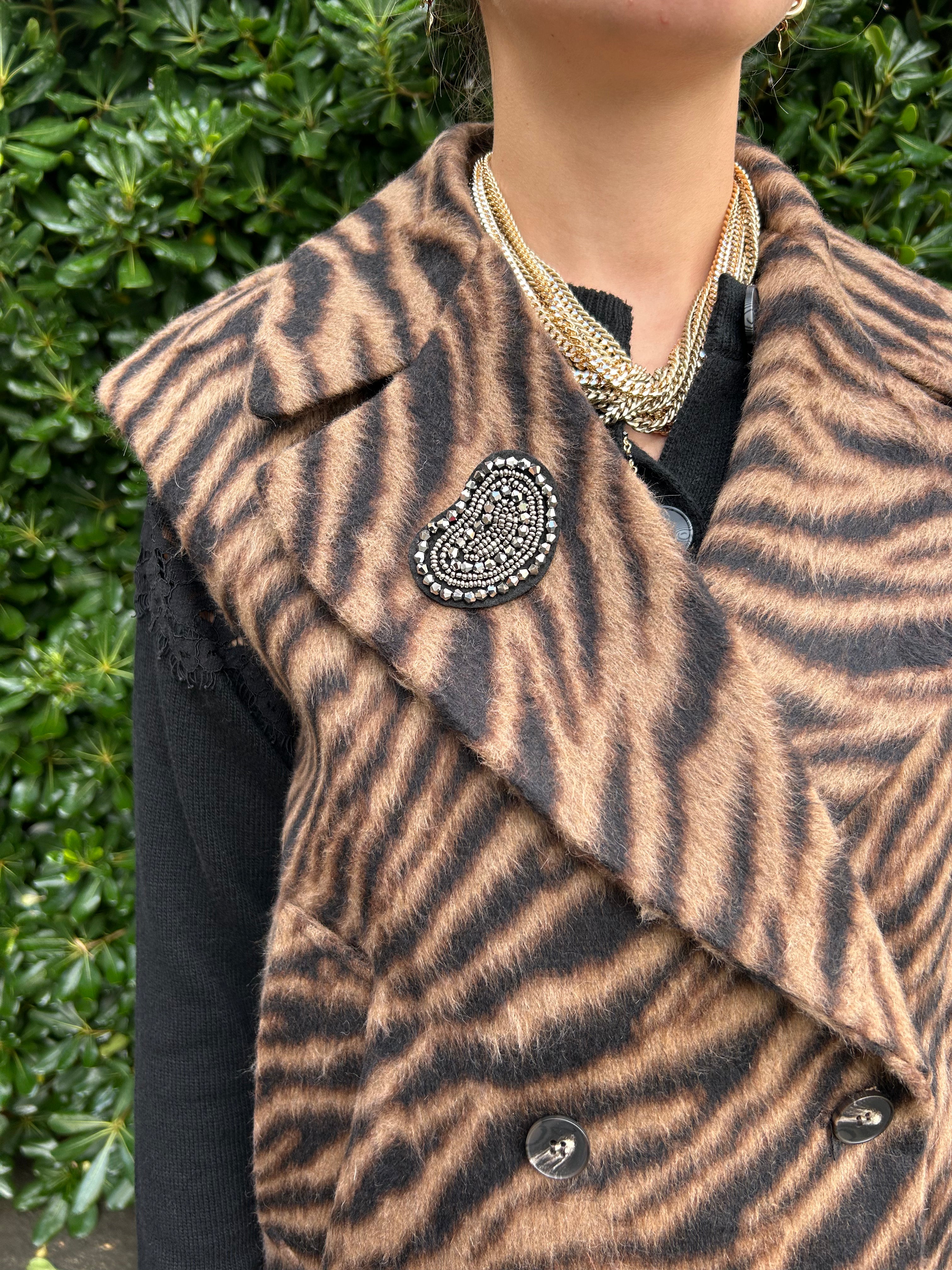 Gilet in panno fantasia zebrata