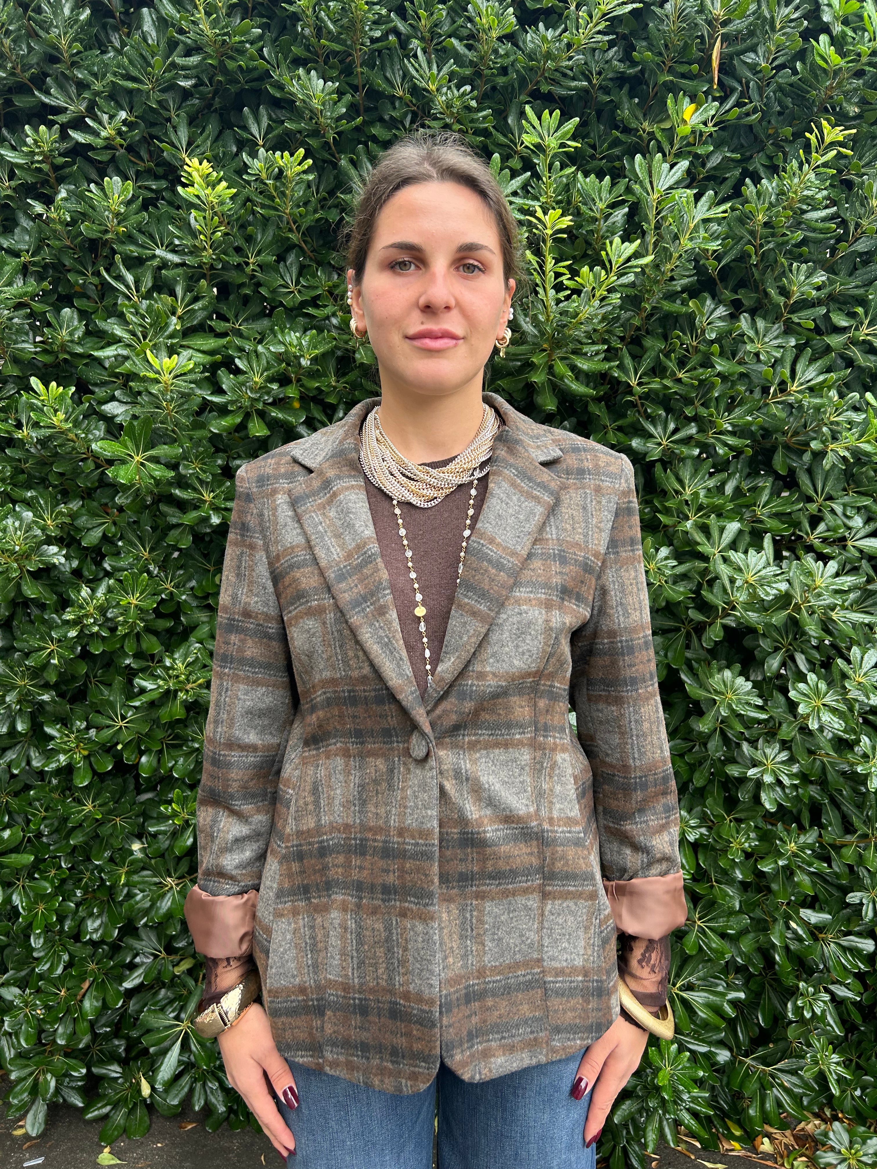 Giacca con quadro modello slim