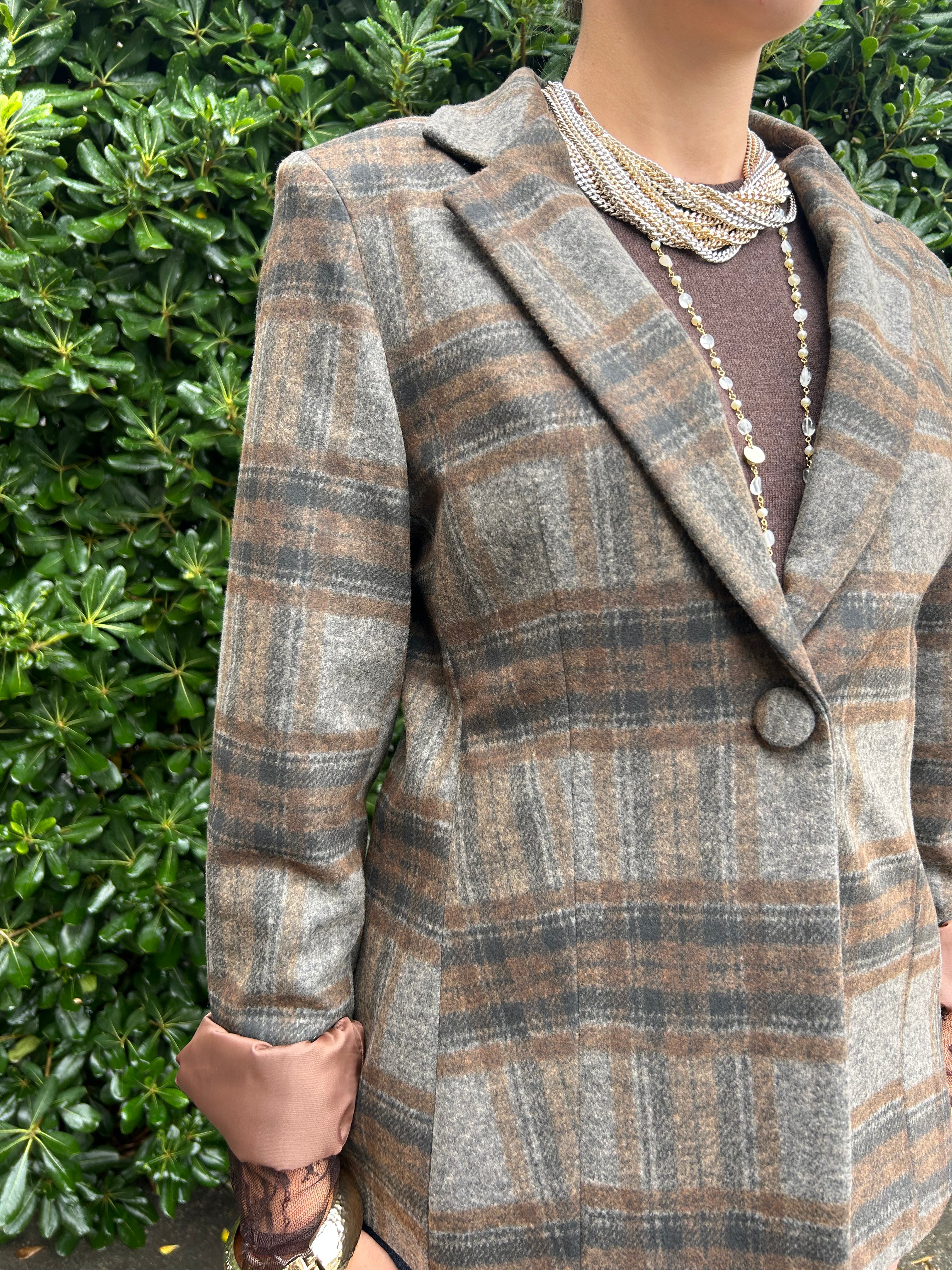 Giacca con quadro modello slim