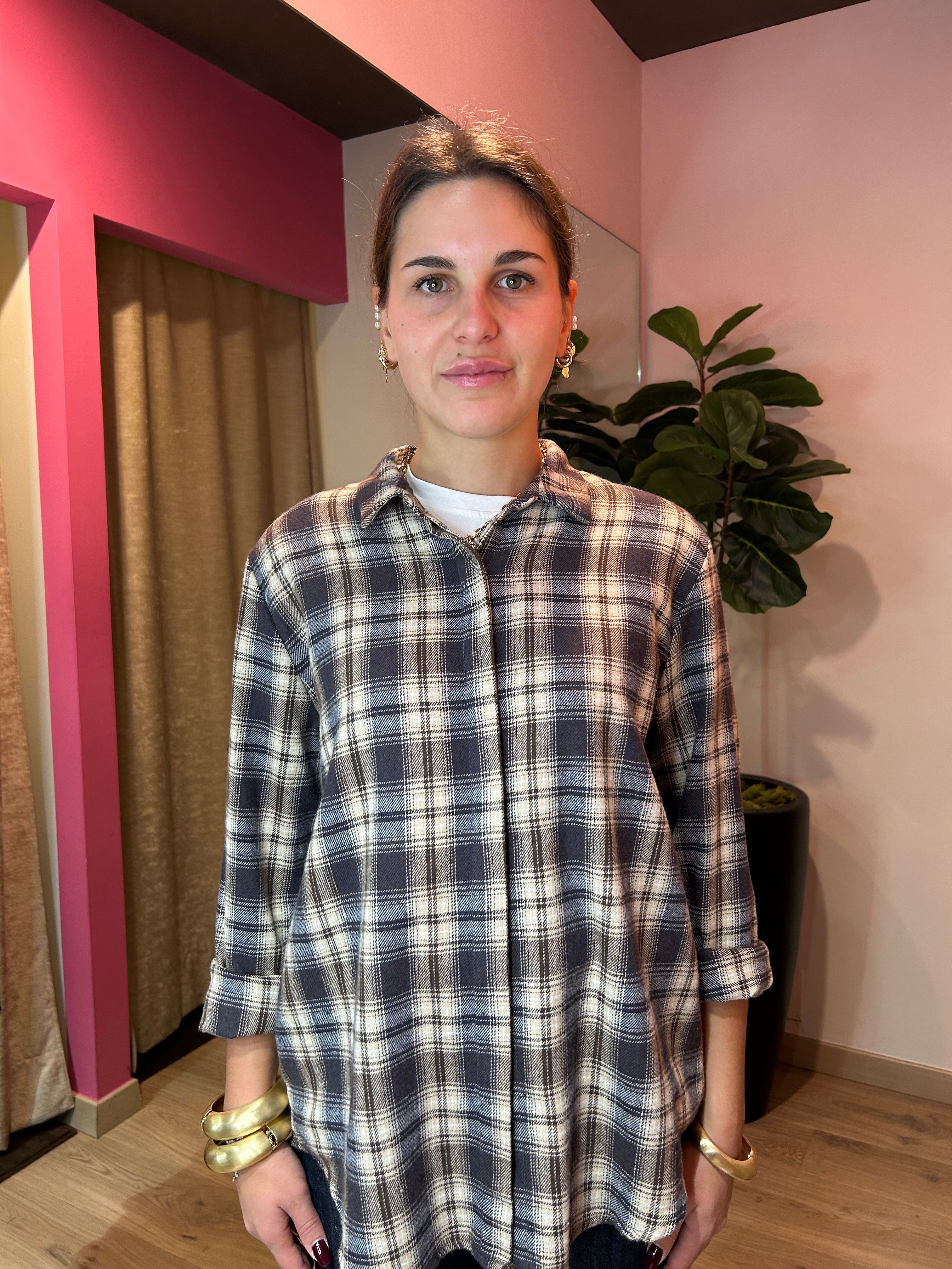 Camicia check "sfumata"