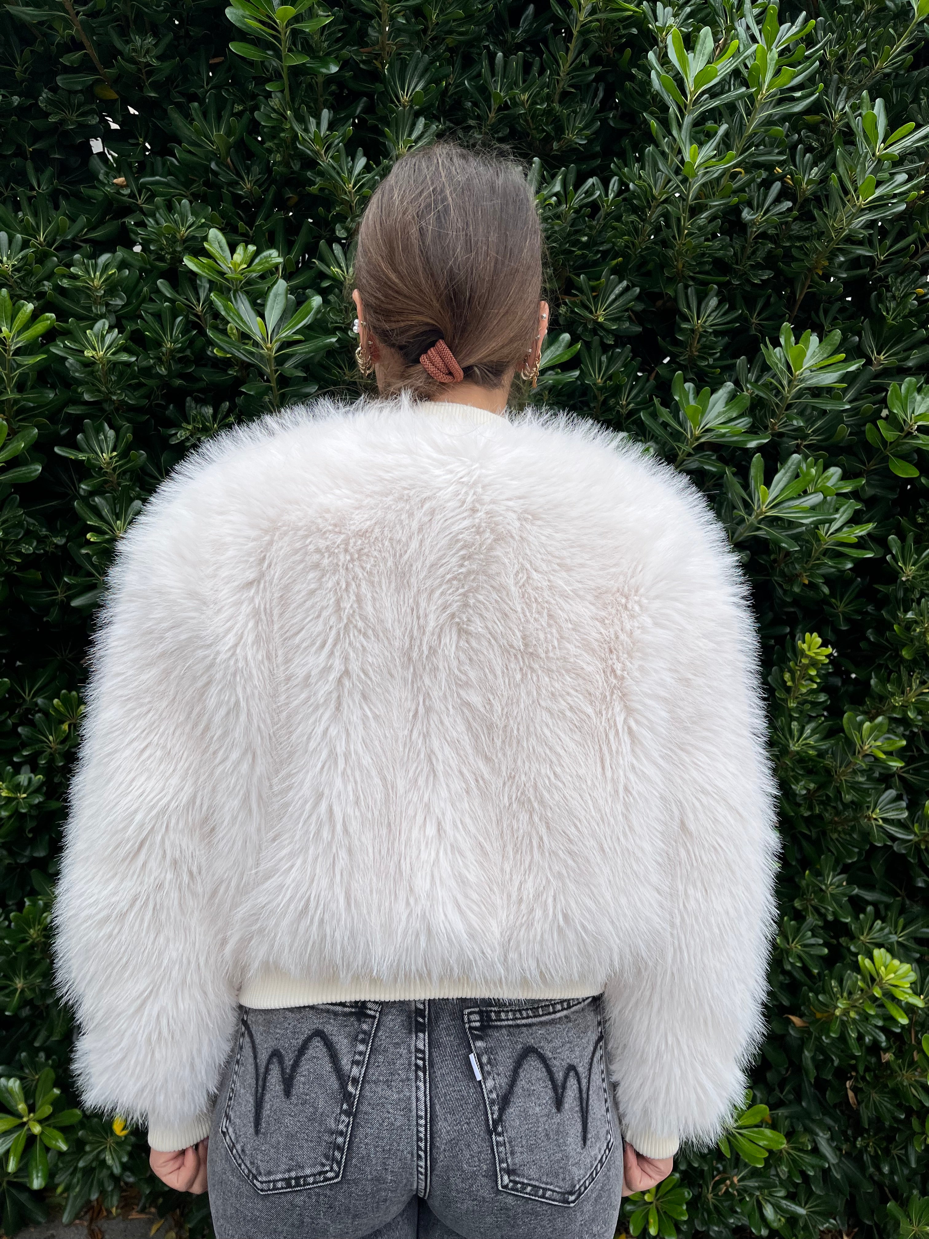 Pelliccia bomber con zip