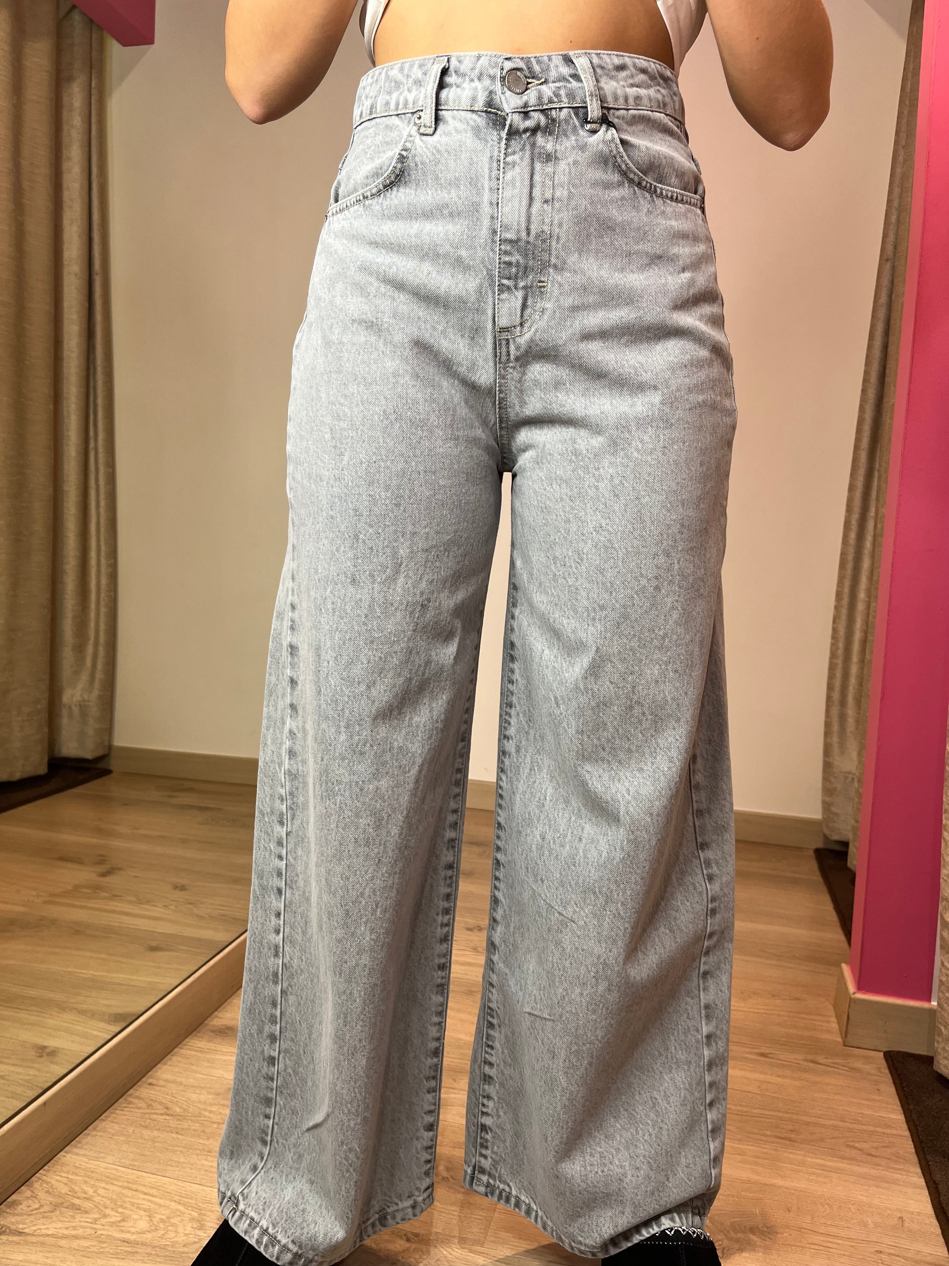 Jeans palazzo Giusy grigio