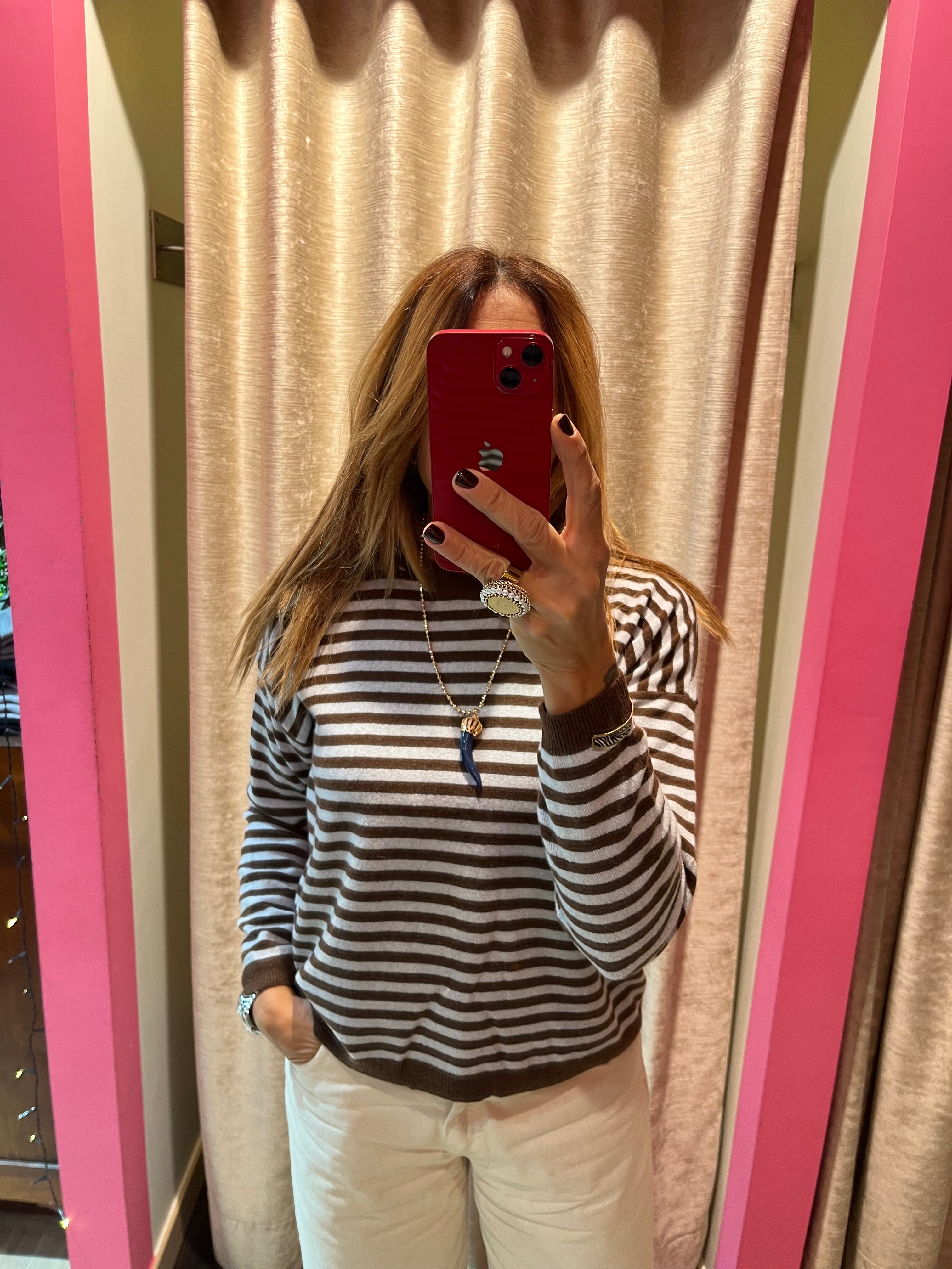 Maglia righe in lana