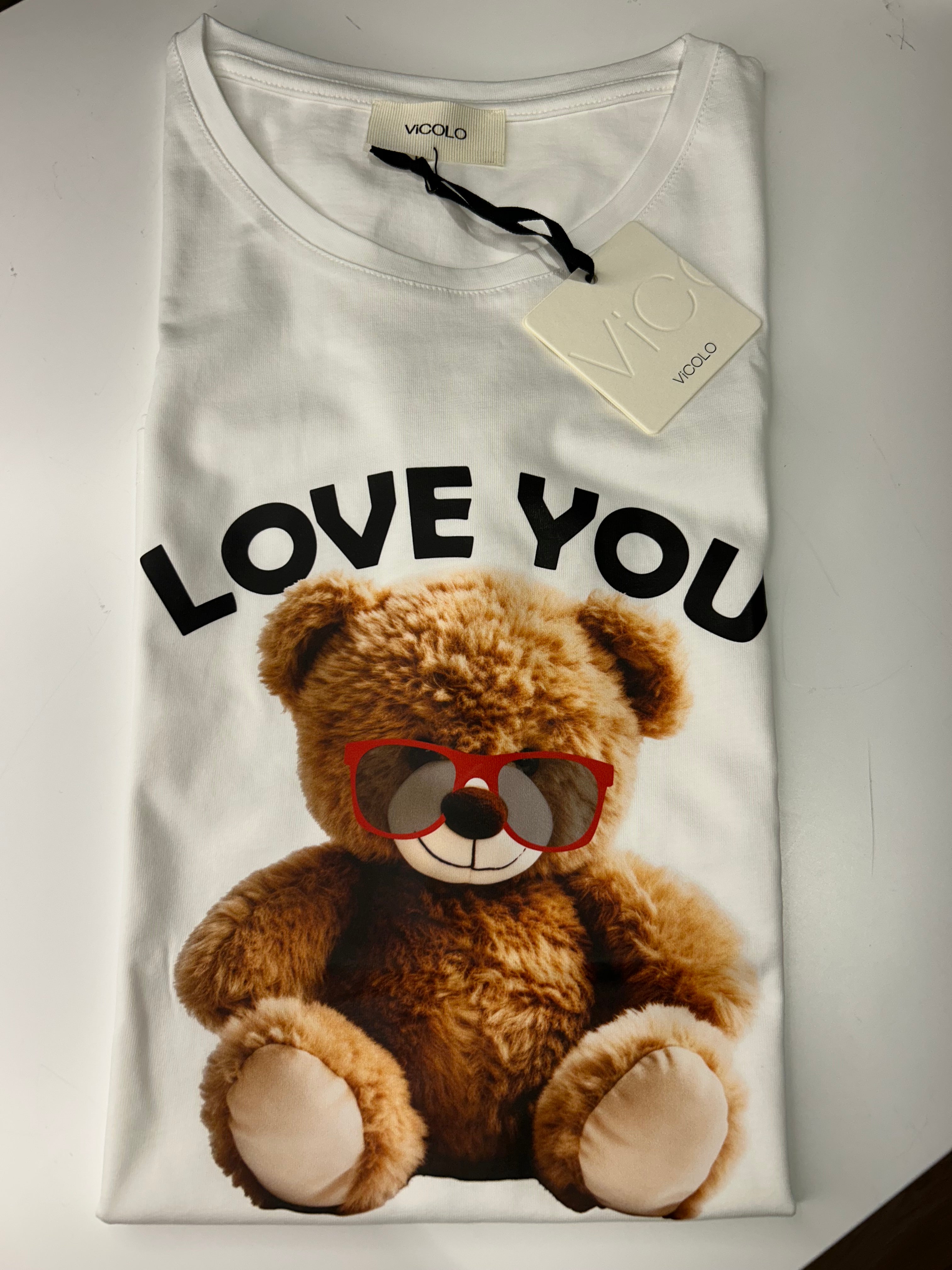 T-shirt stampa orsetto love you