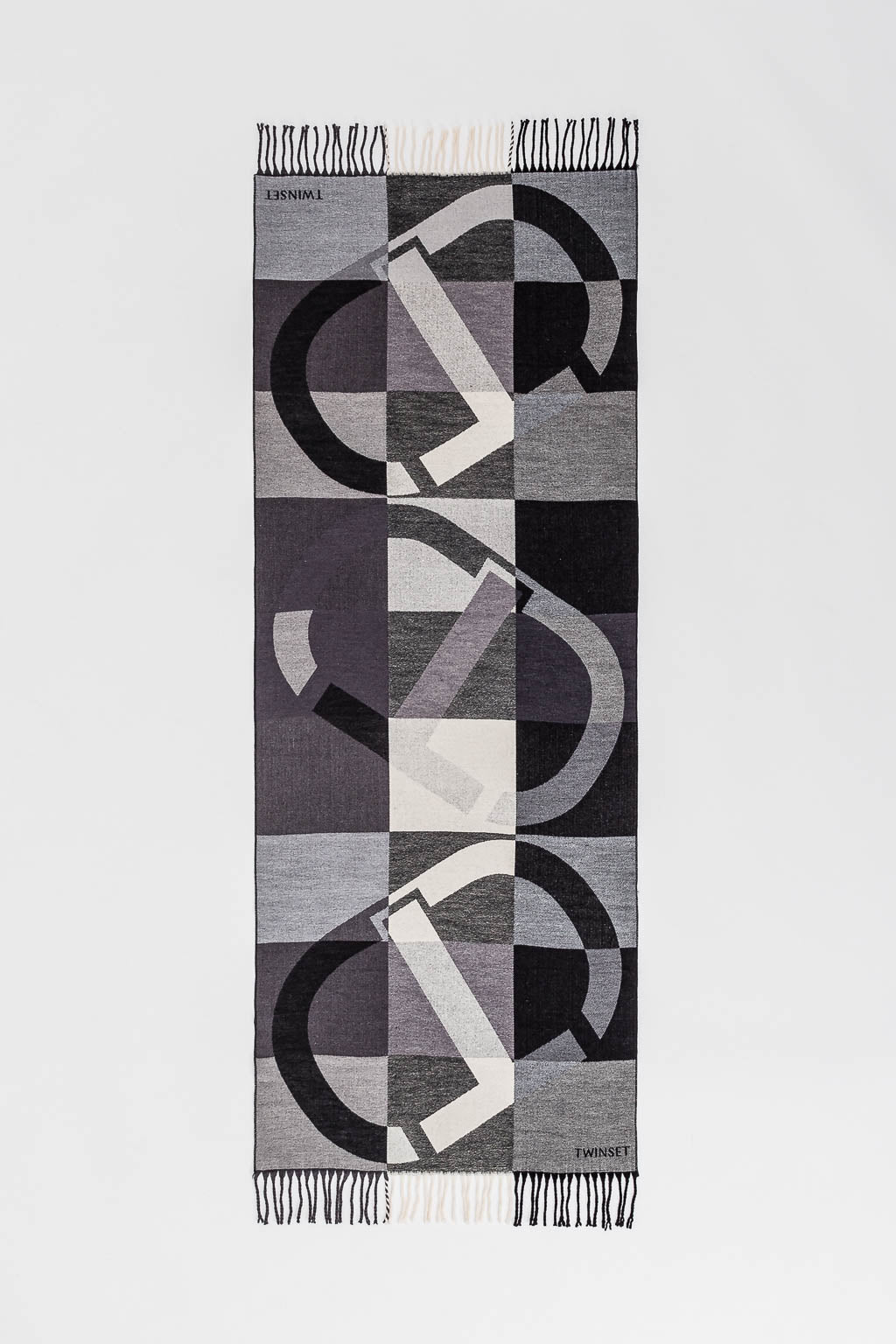 Stola in panno jacquard con Oval T