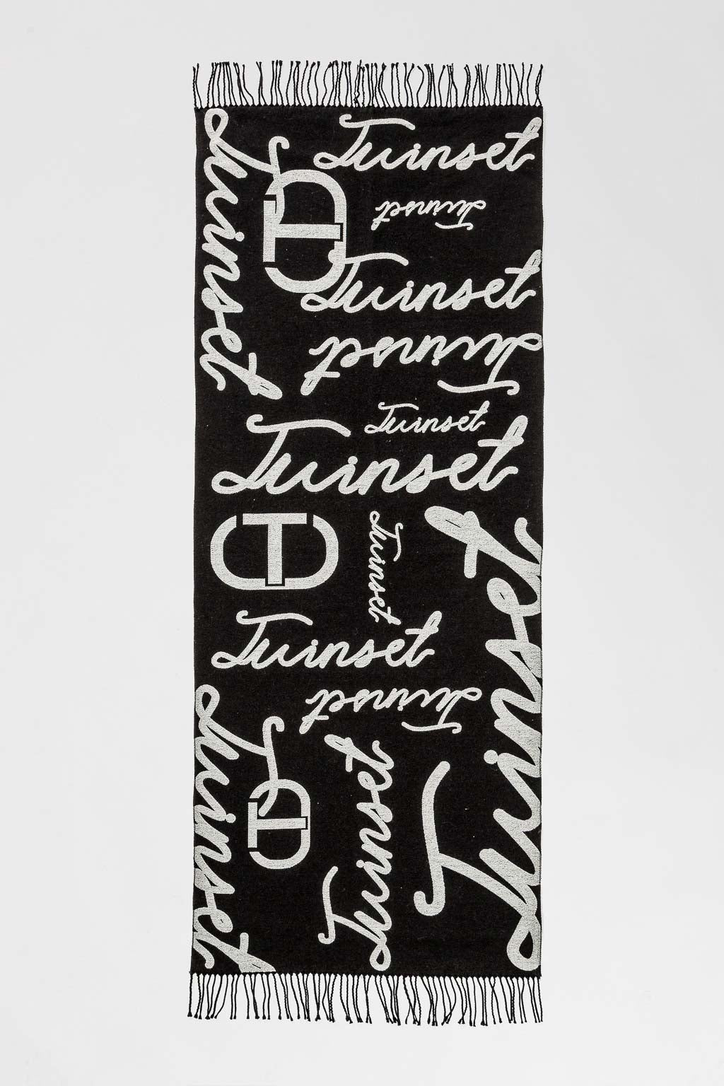 Stola jacquard con logo lettering