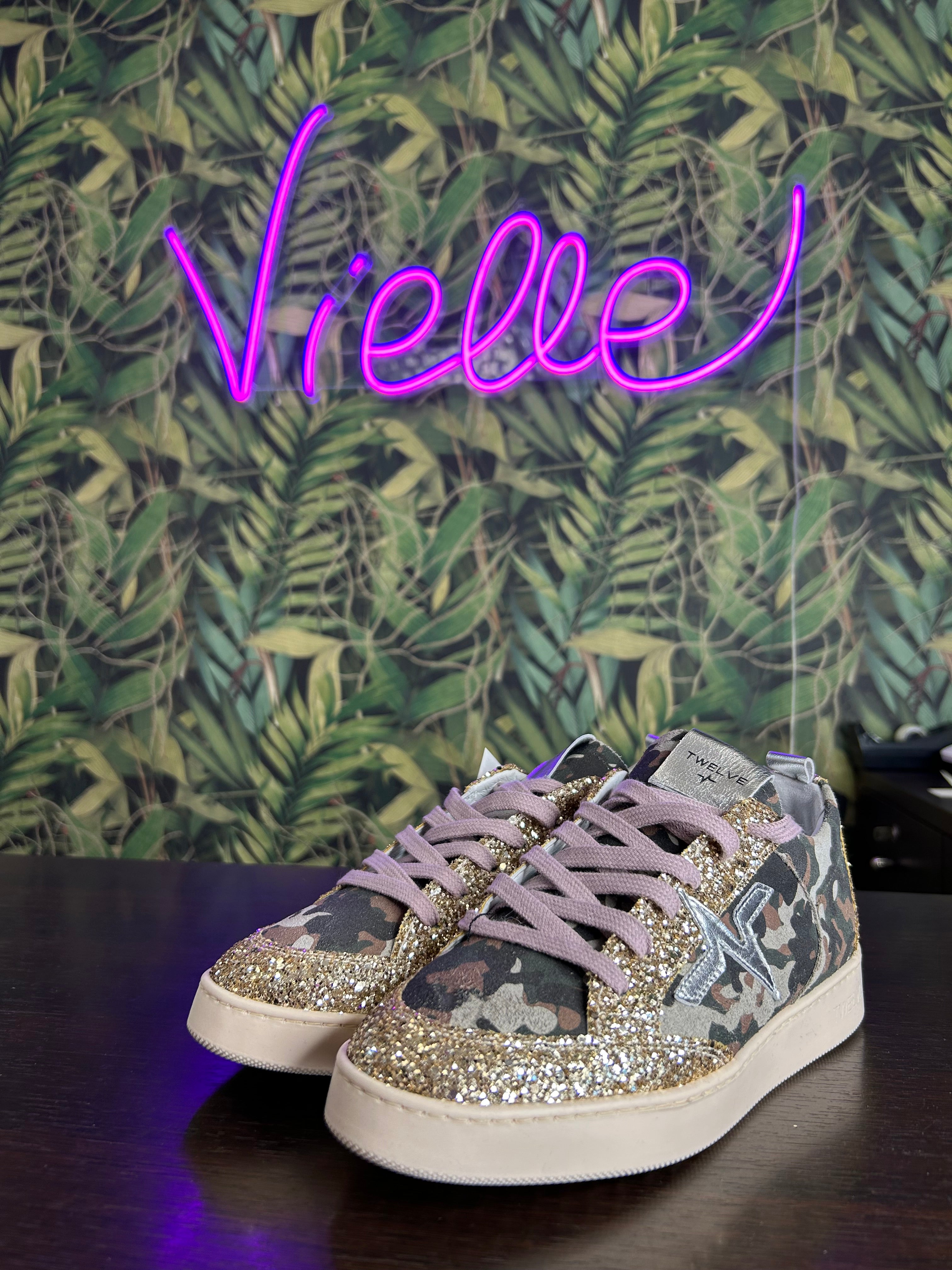 Sneakers Jump mimetica con strass