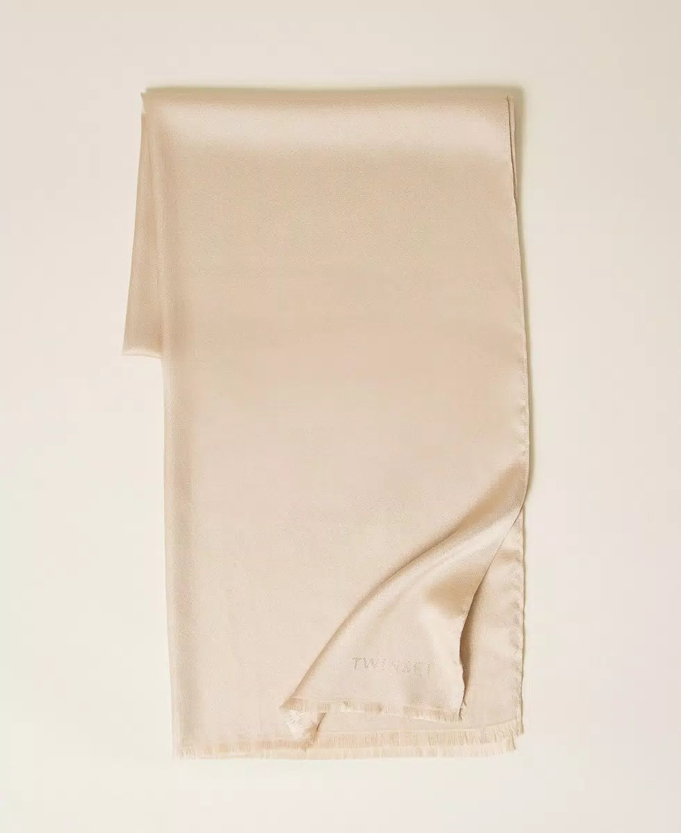 Stola con lurex e logo jacquard