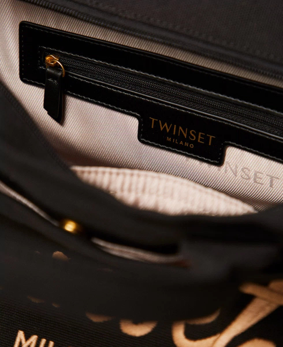 Borsa shopper in canvas con logo