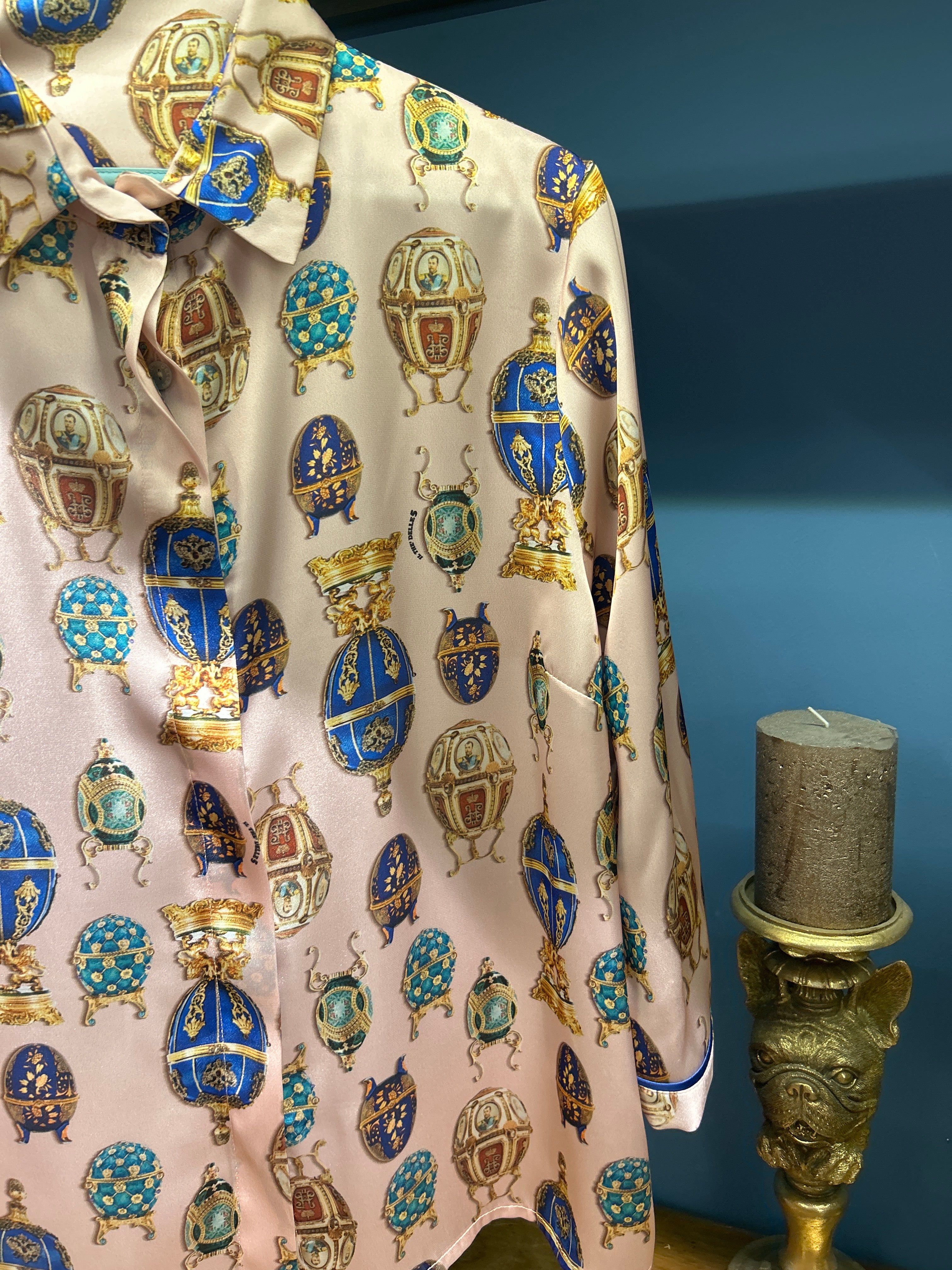 Camicia spoon fantasia uova cipria