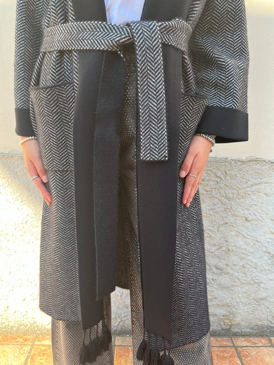 Cappotto fantasia spigata