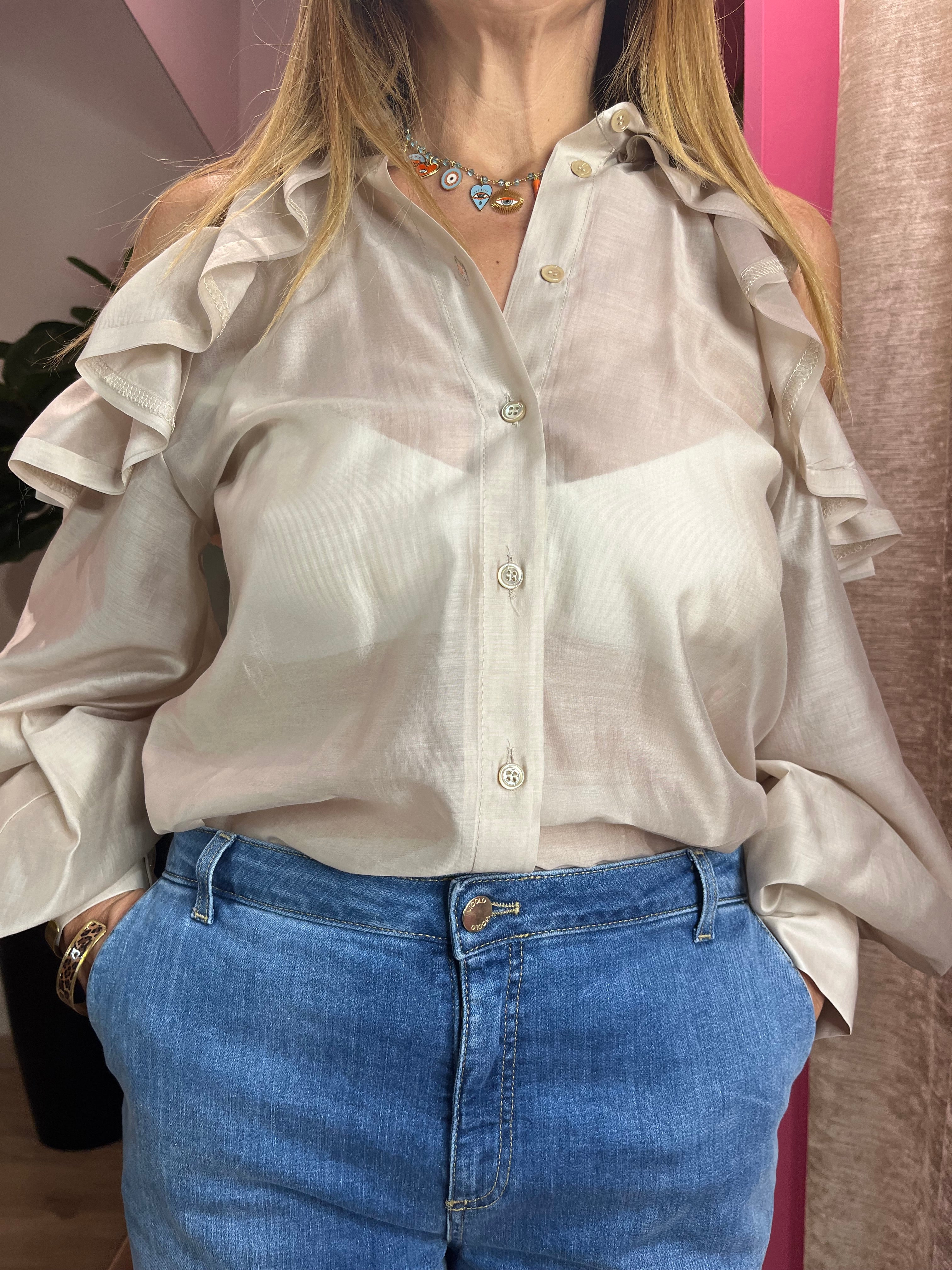 Camicia con spalle scoperte