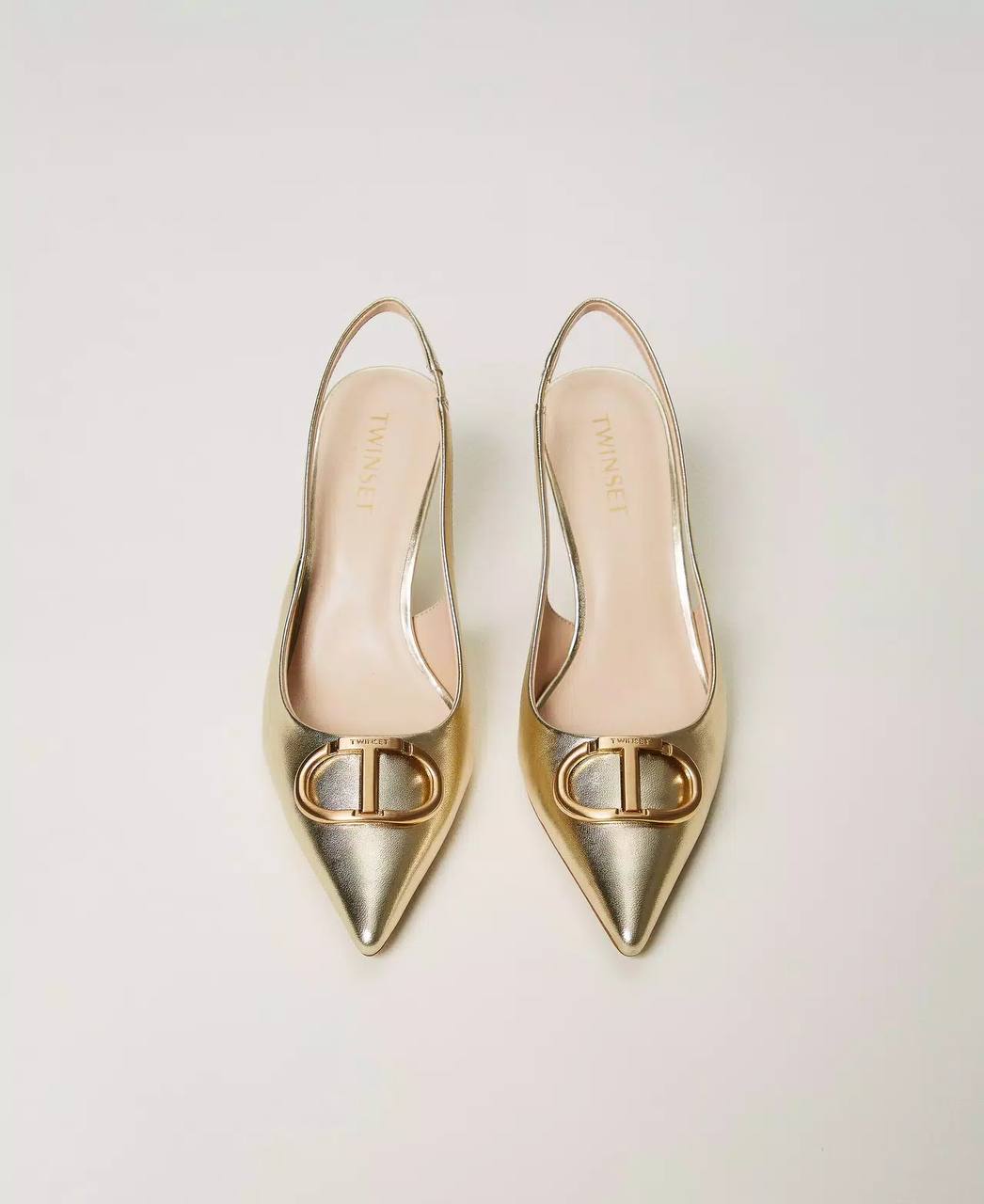 Décolleté slingback in pelle