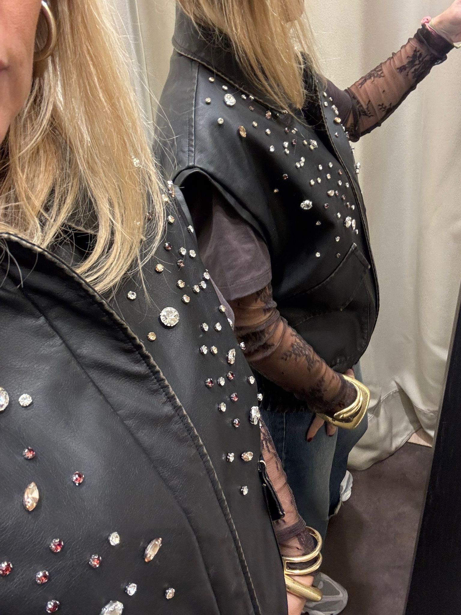 Gilet bomber con dettaglio strass