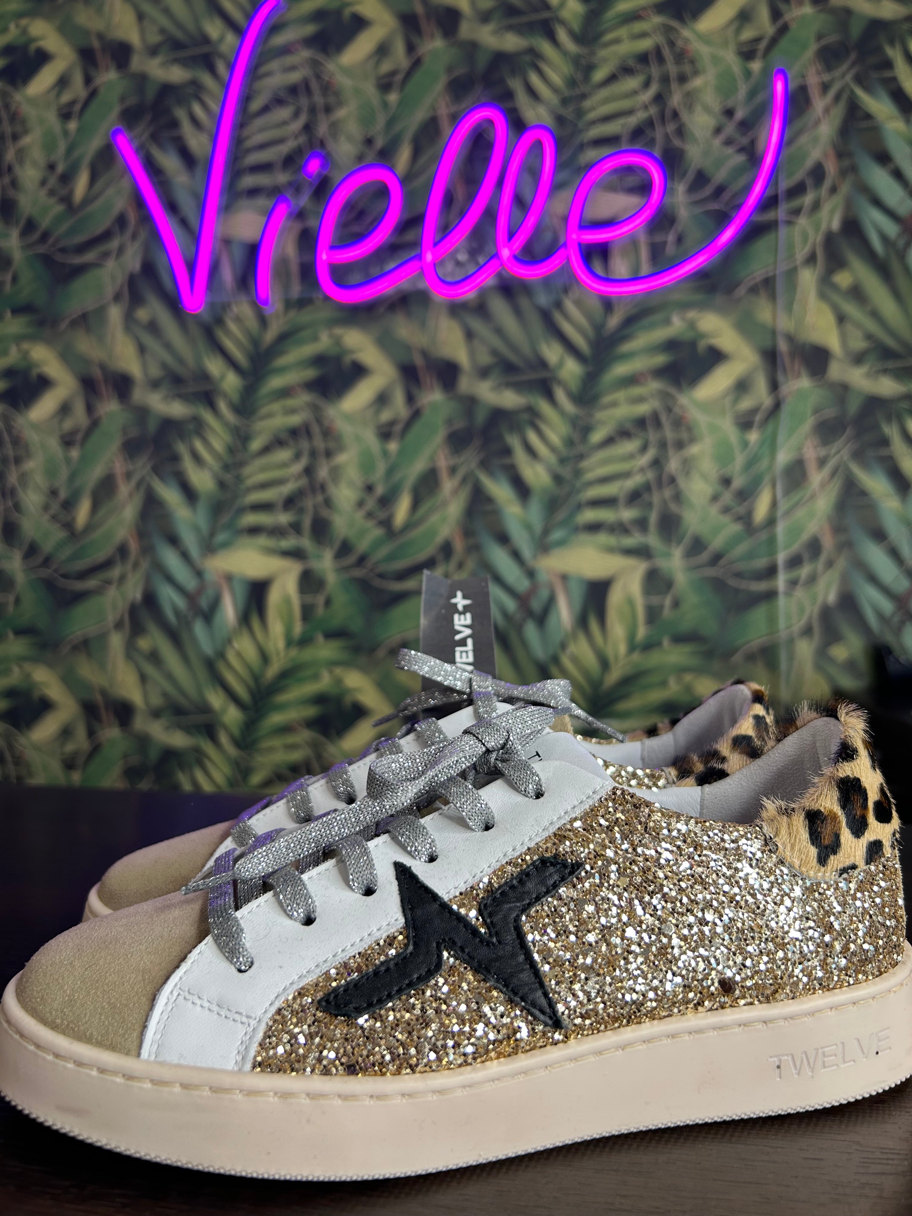 Sneakers Classic strass oro e maculato