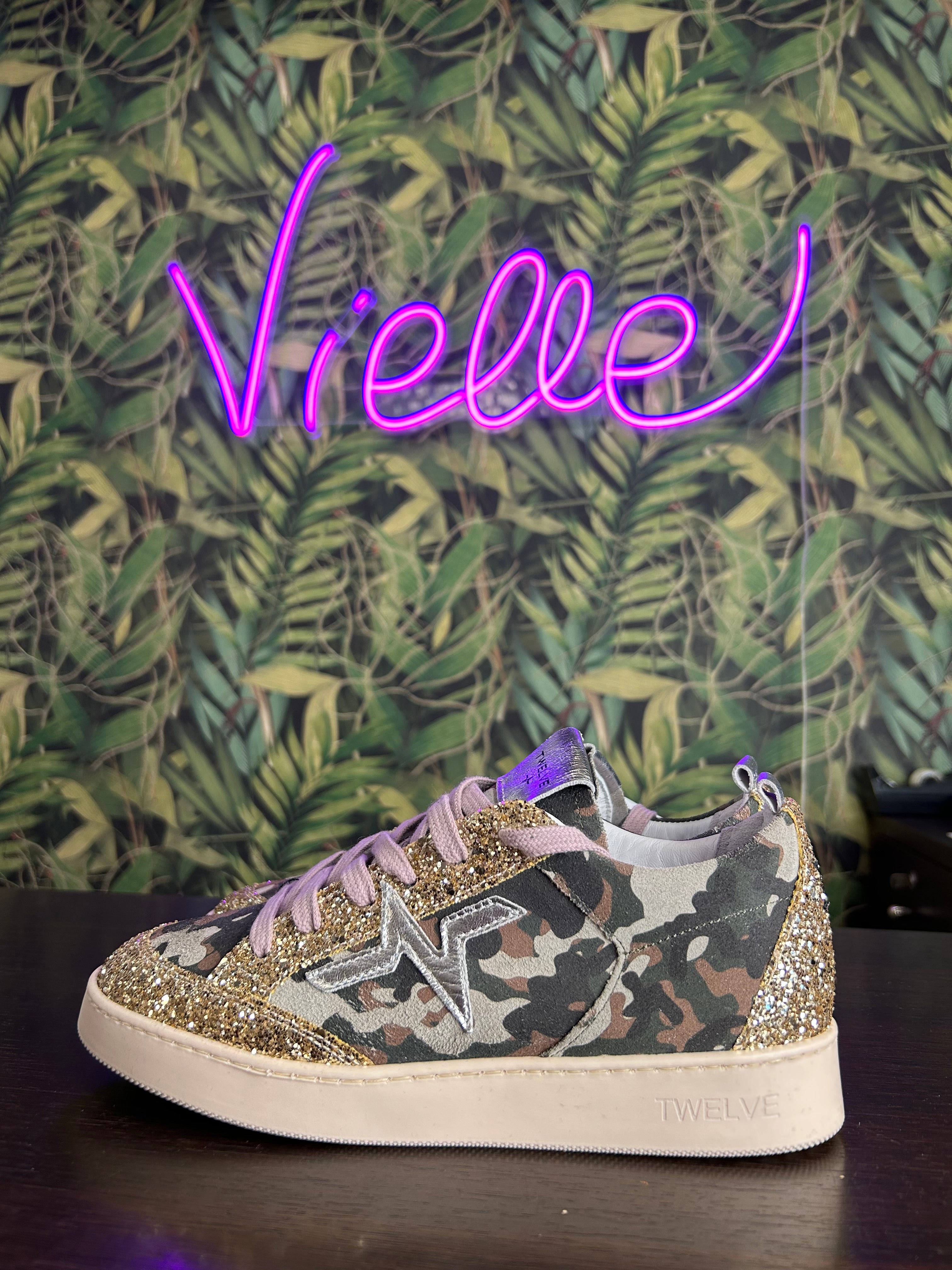 Sneakers Jump mimetica con strass