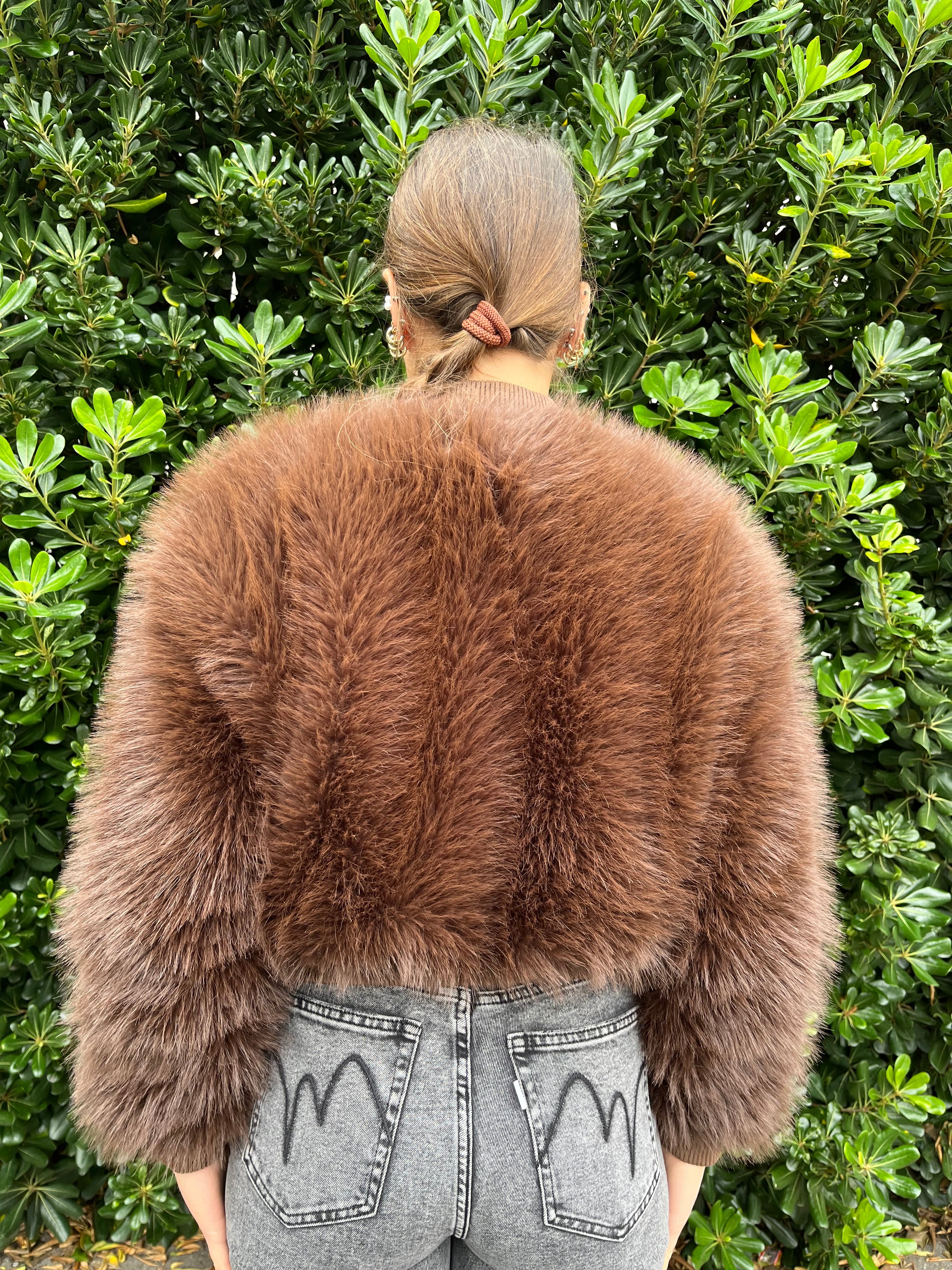 Pelliccia bomber con zip