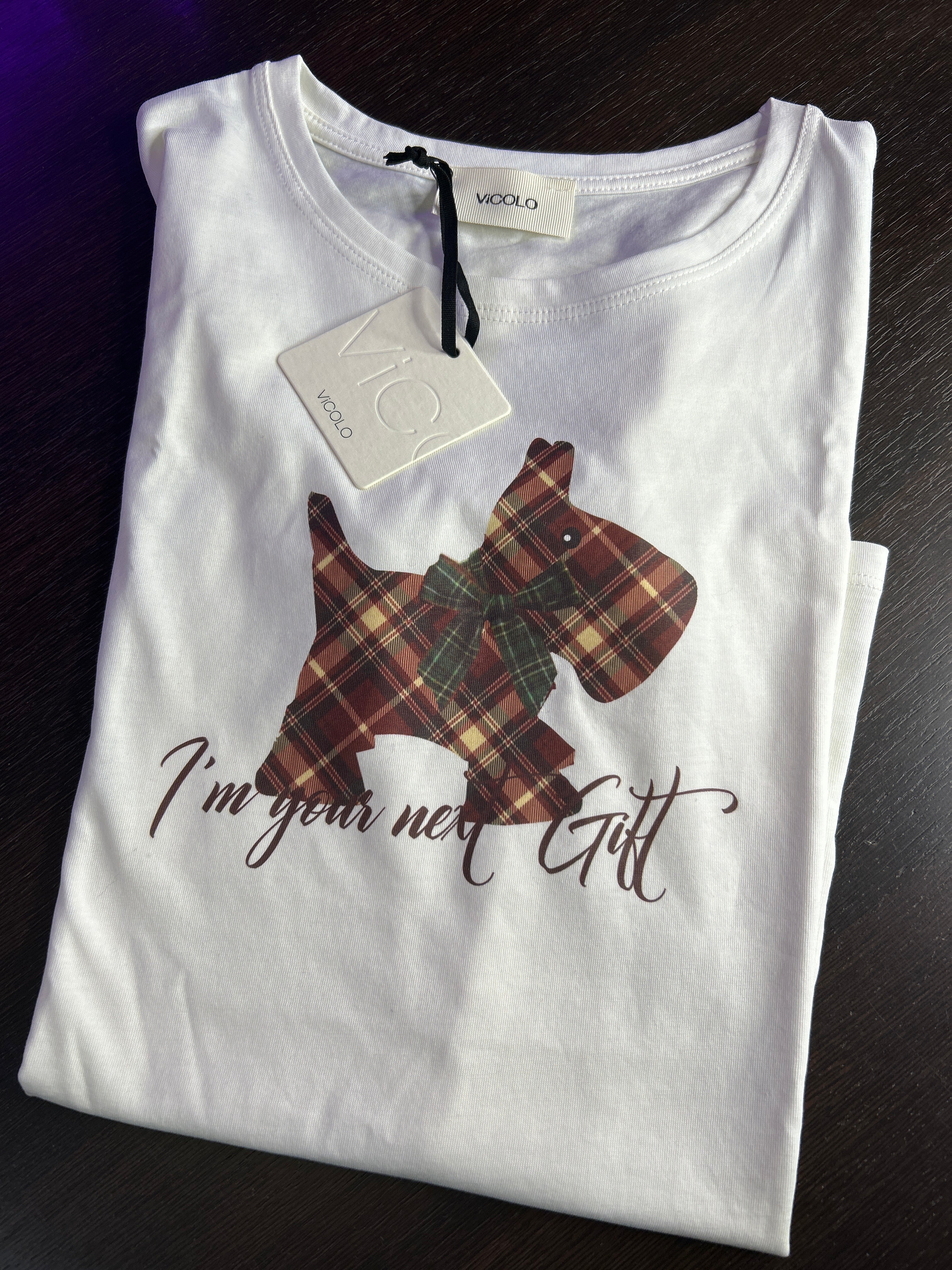 T-shirt stampa cane burberry