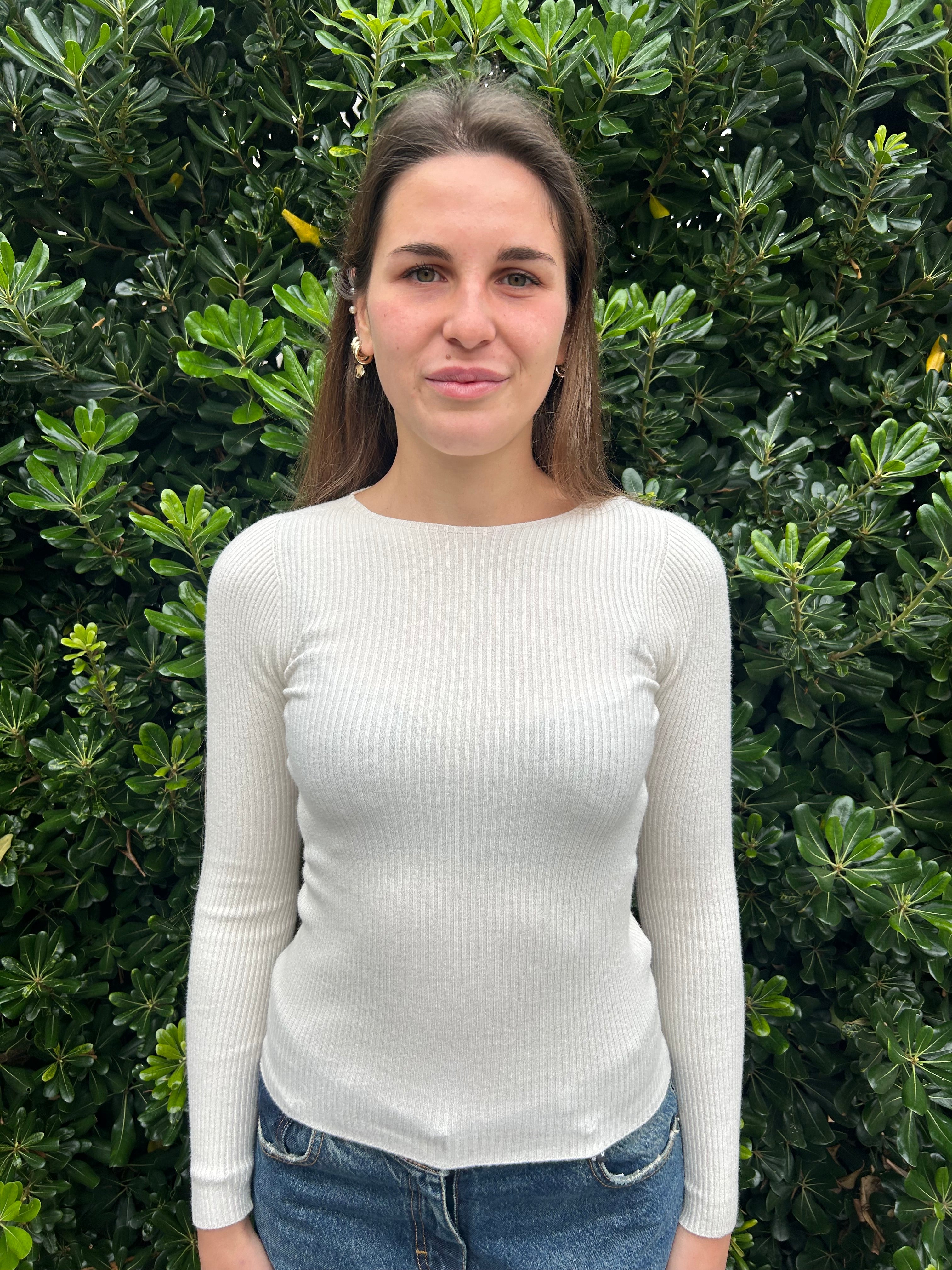 Maglia aderente a costine