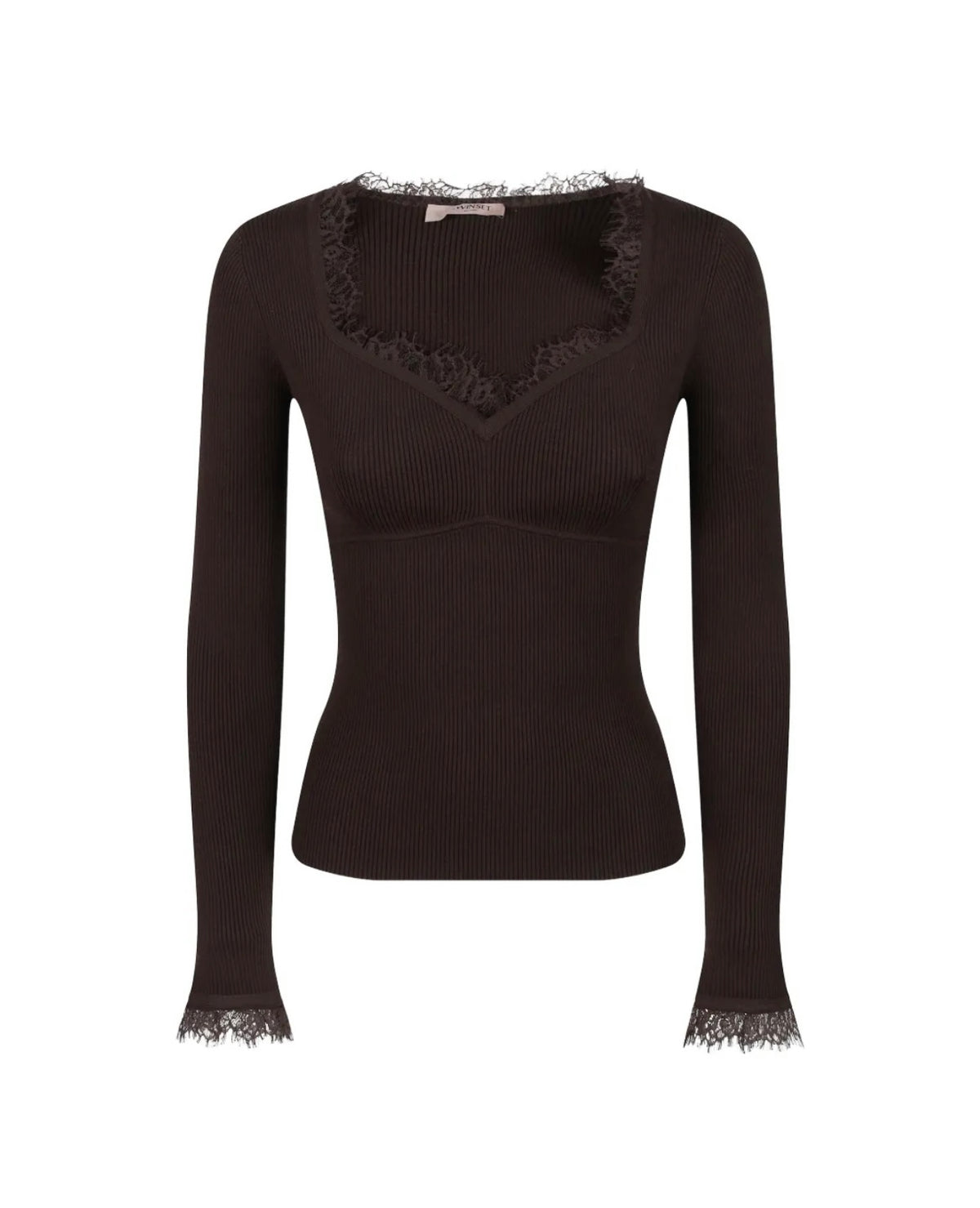Maglia con pizzo scollo a V