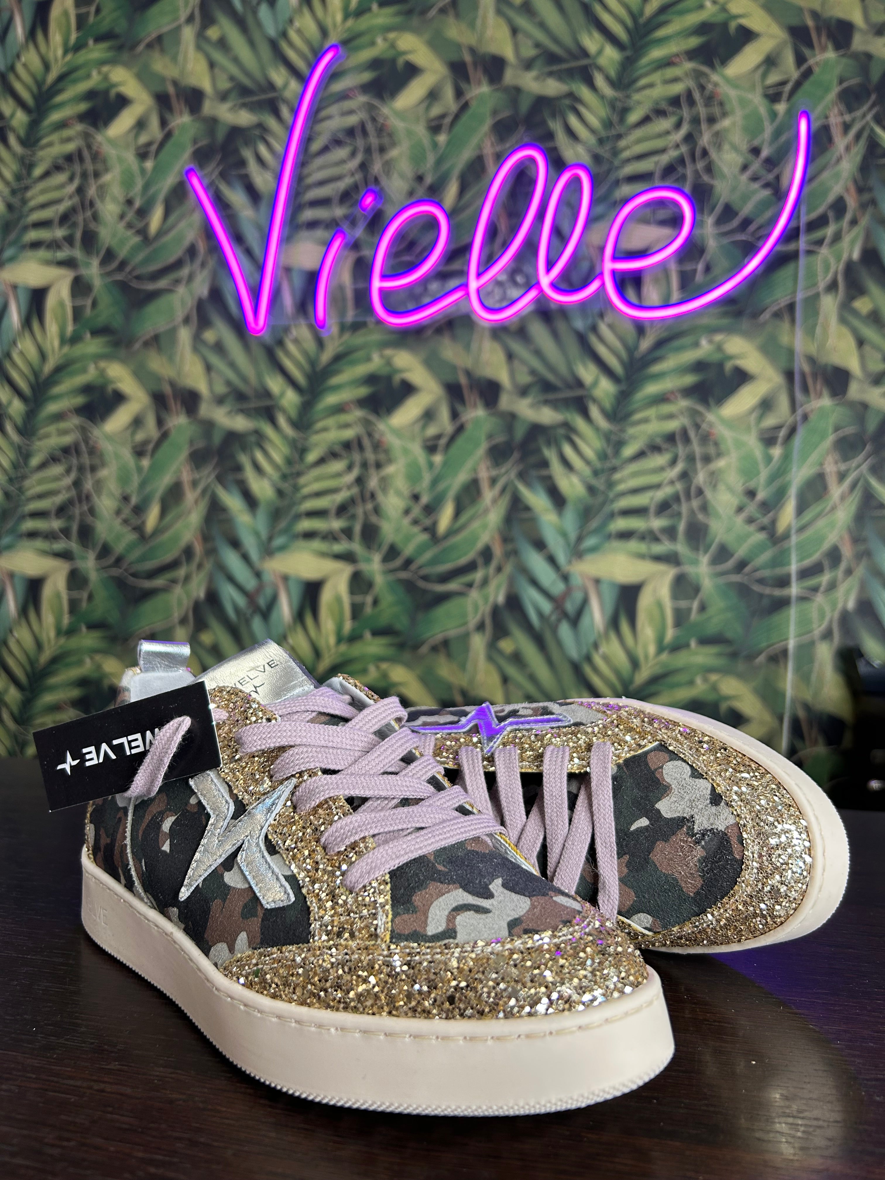 Sneakers Jump mimetica con strass