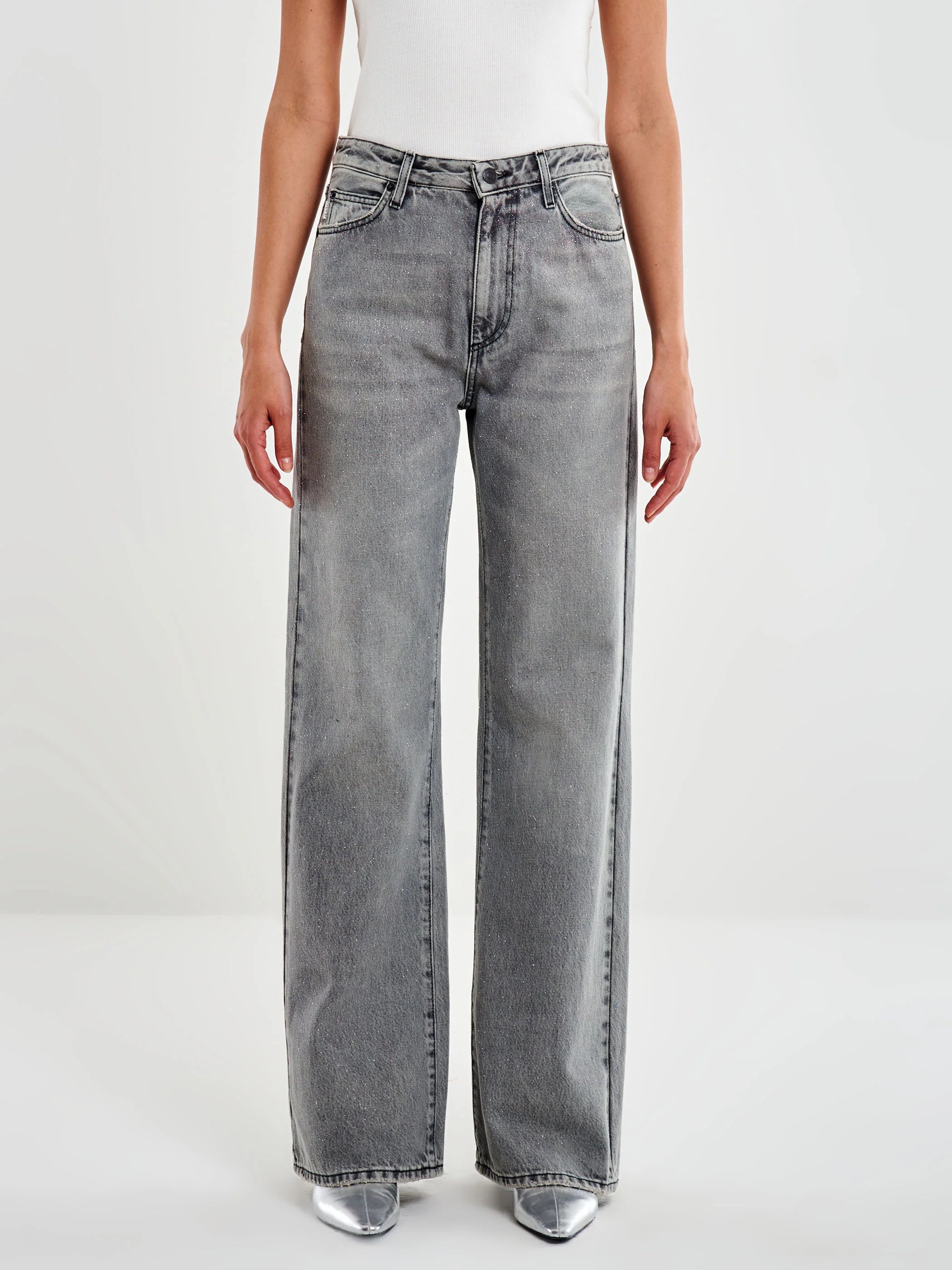 Jeans Zeno grigio con glitter