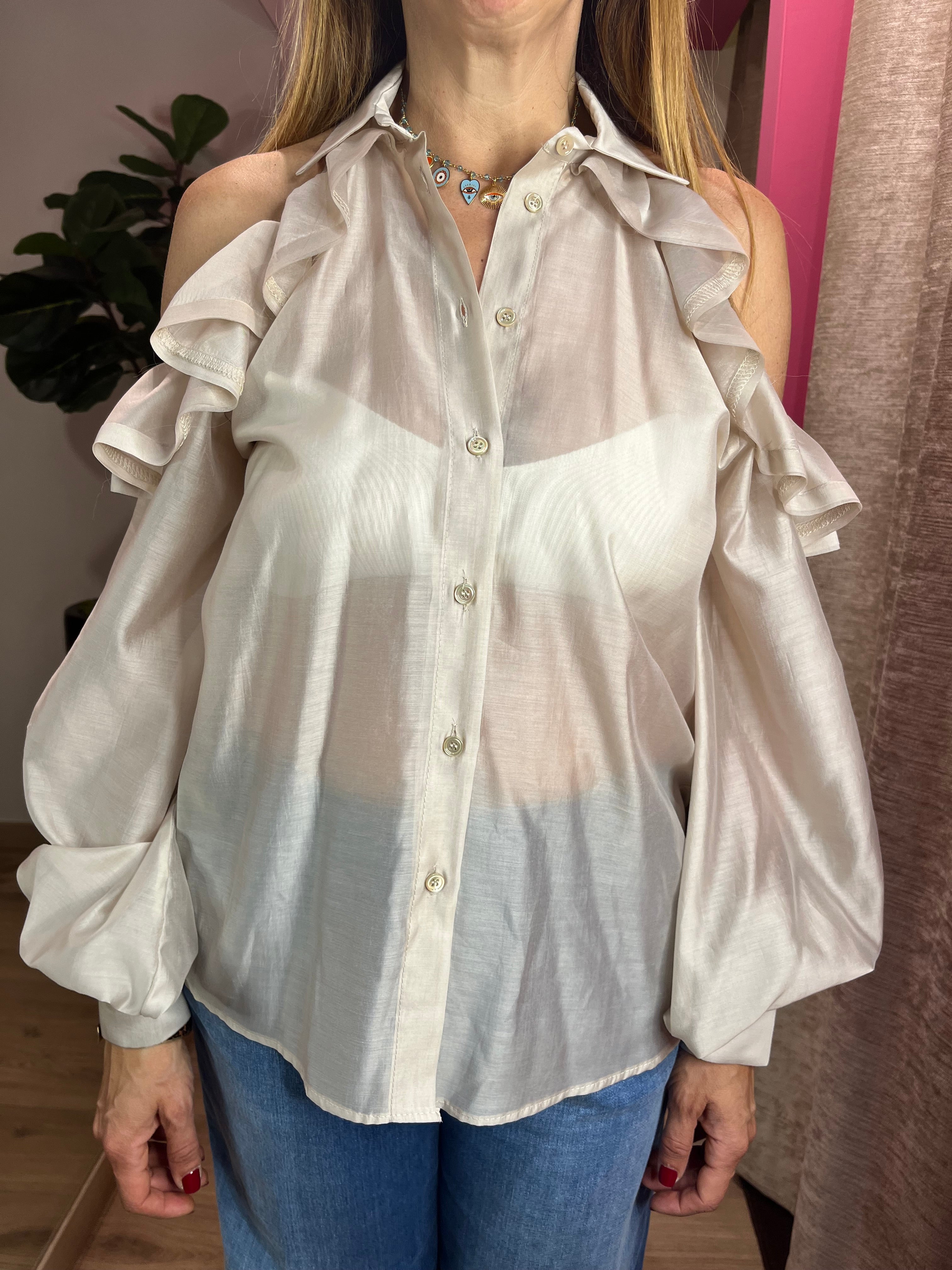 Camicia con spalle scoperte