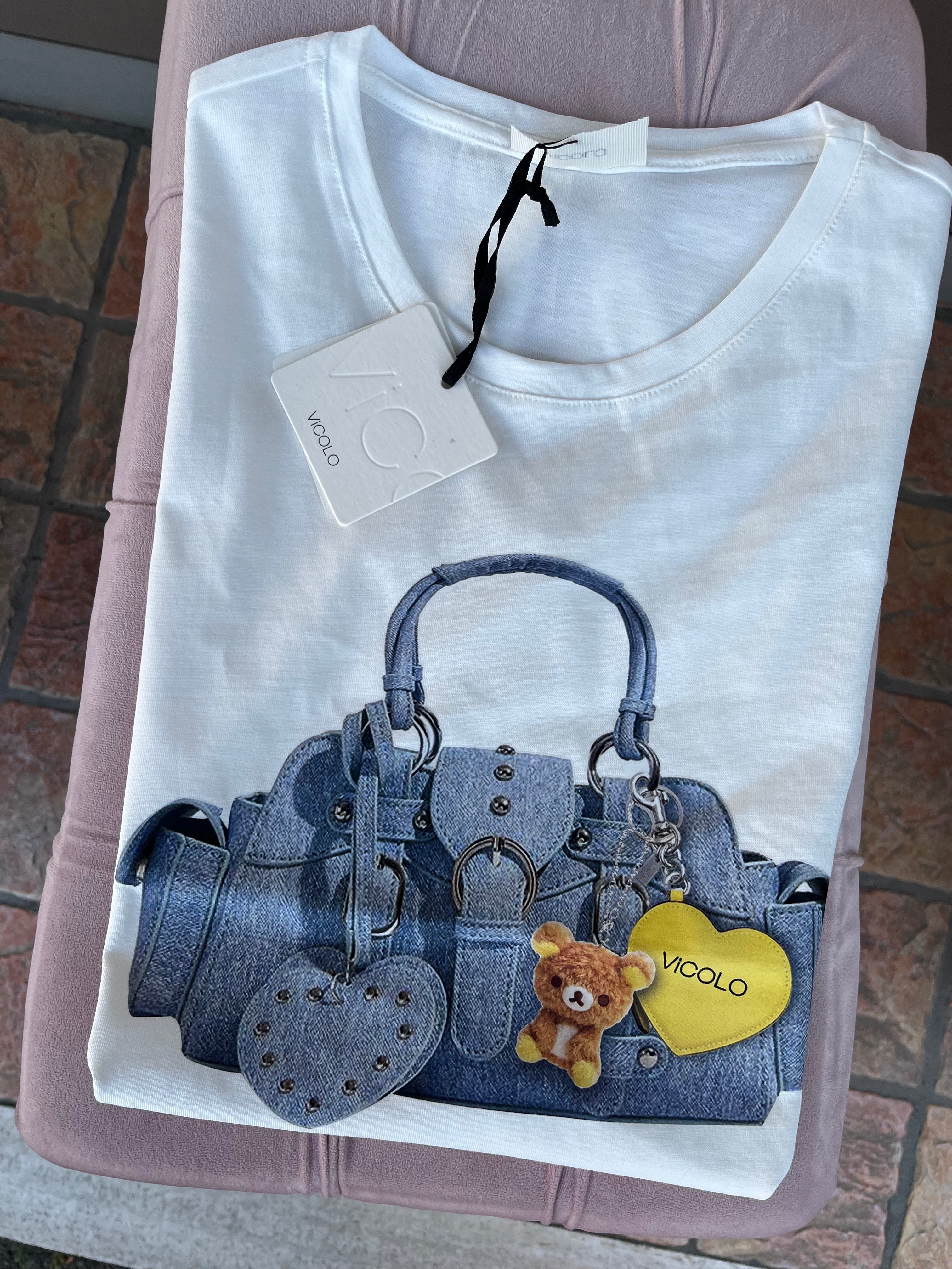 T-shirt borsa in denim