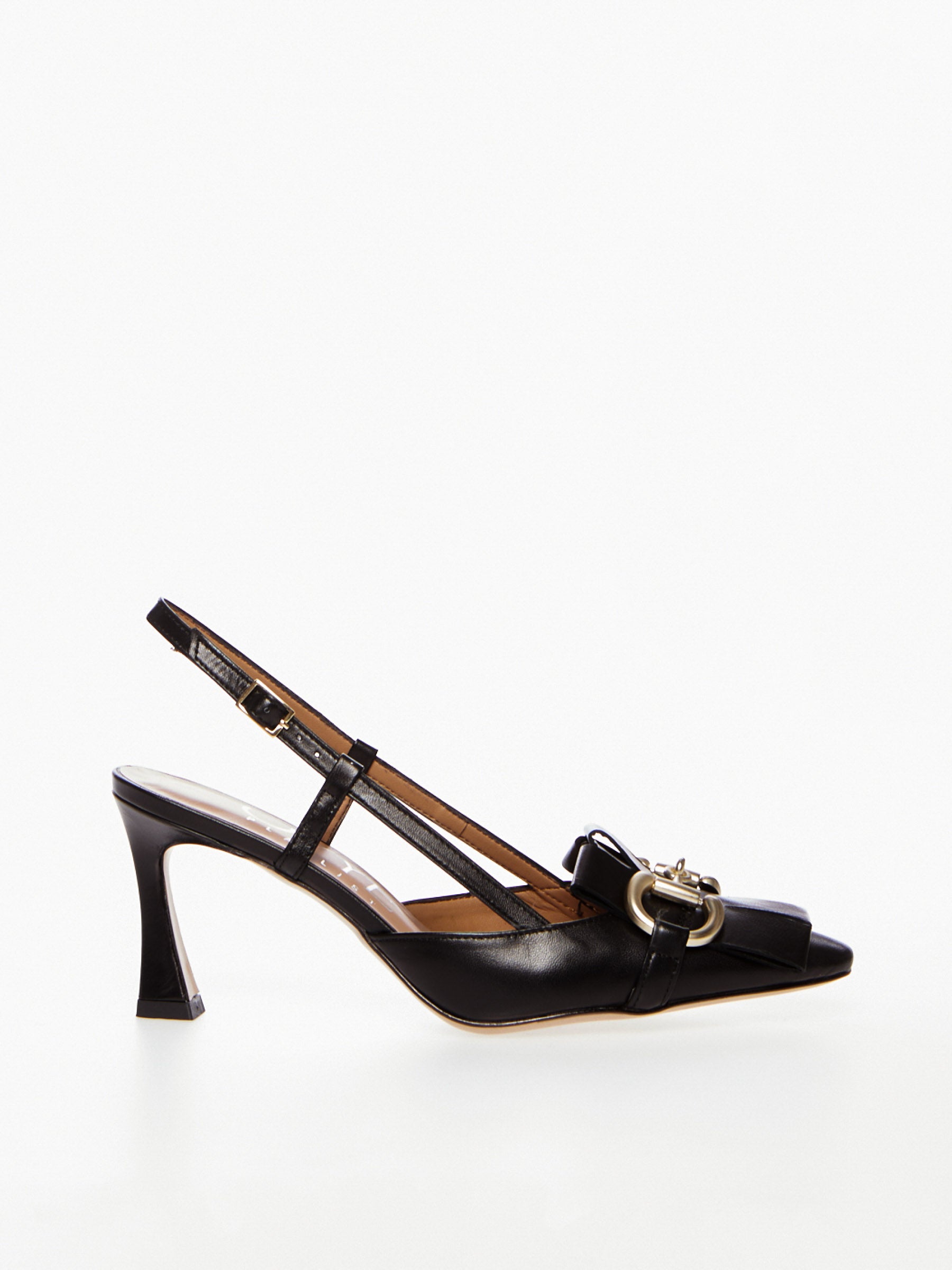 Slingback in pelle con fibbia