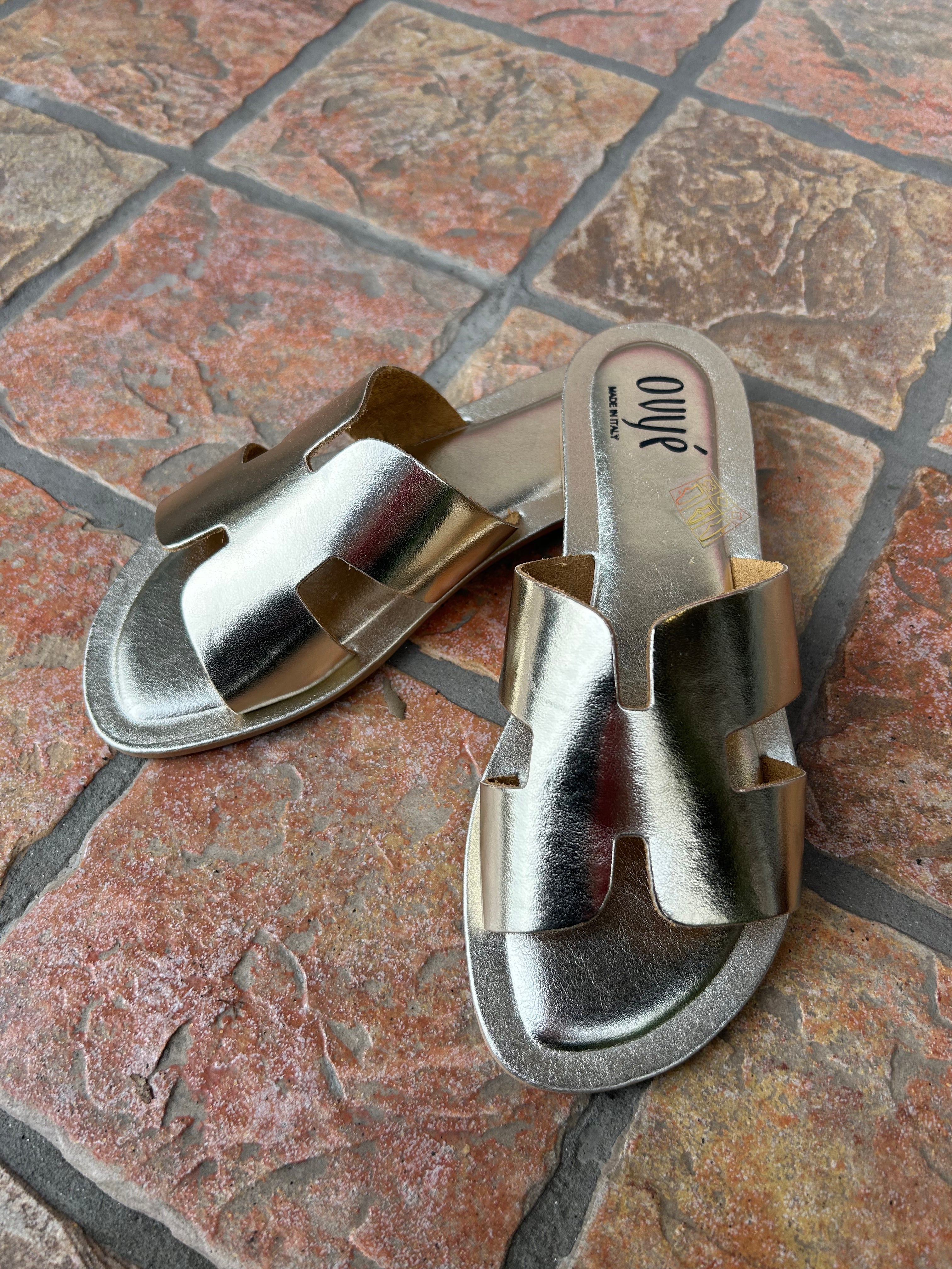 Ciabattina “hermes” platino