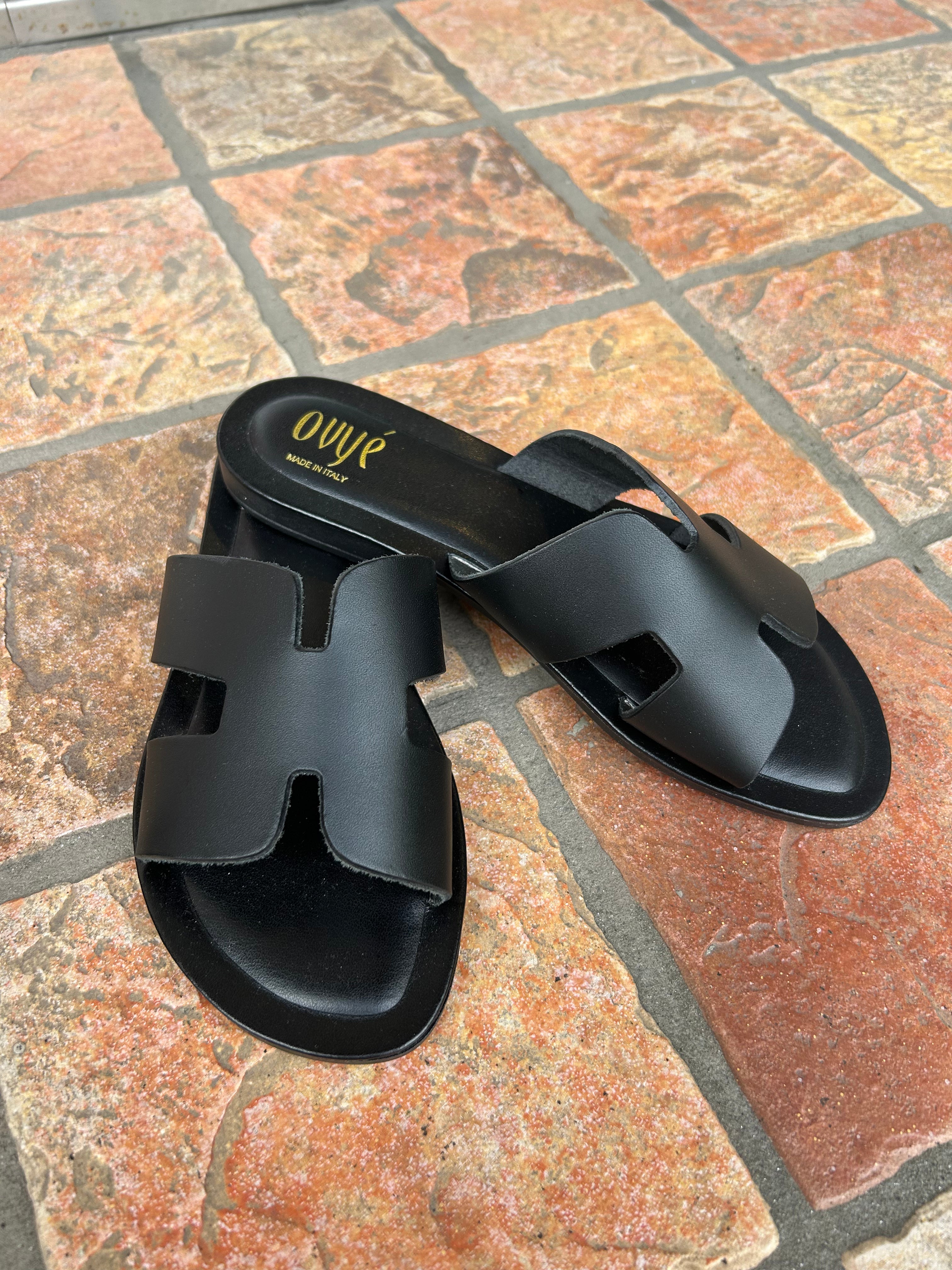 Ciabattina “hermes” nera