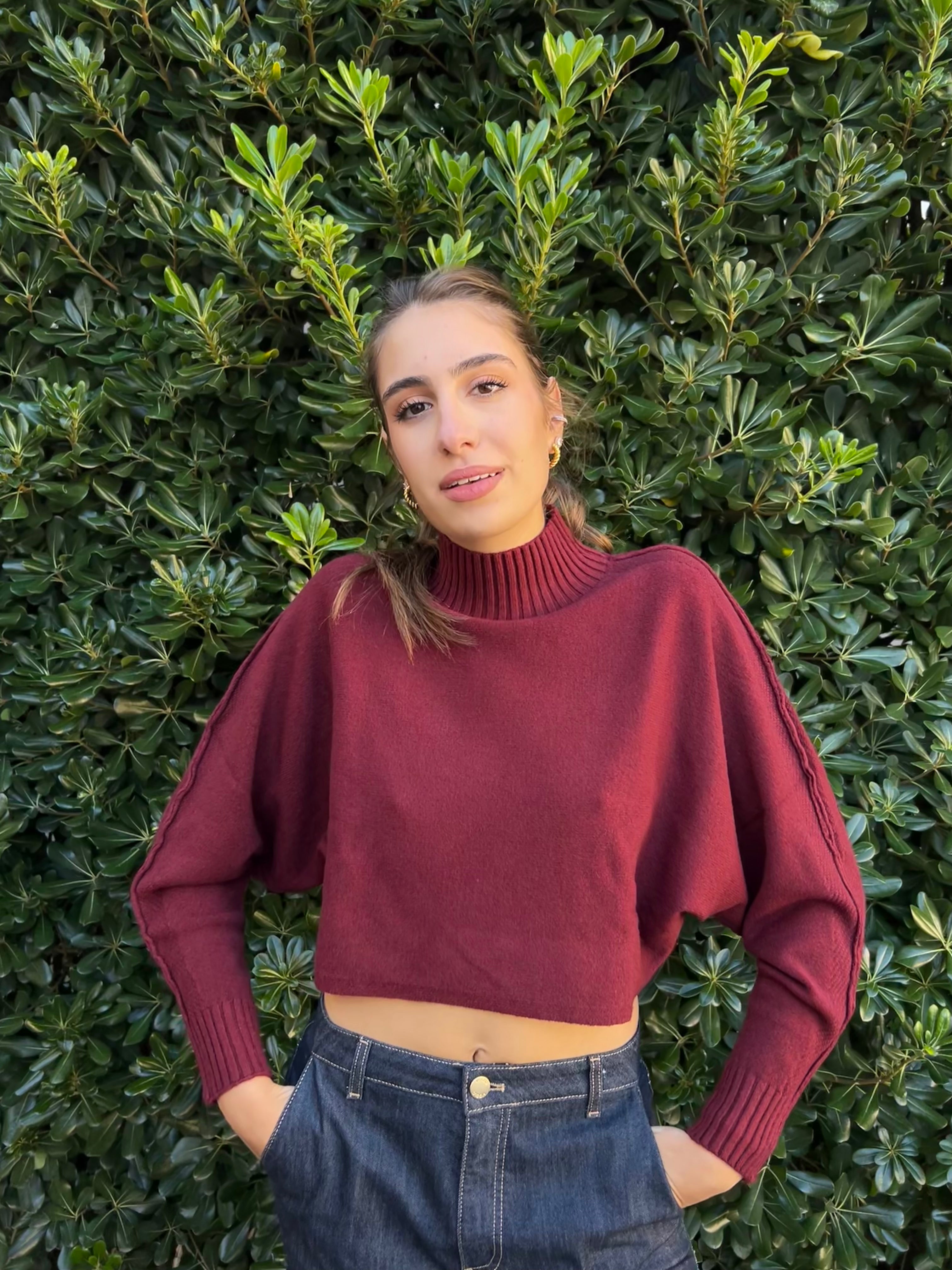 Maglia crop manica pipistrello