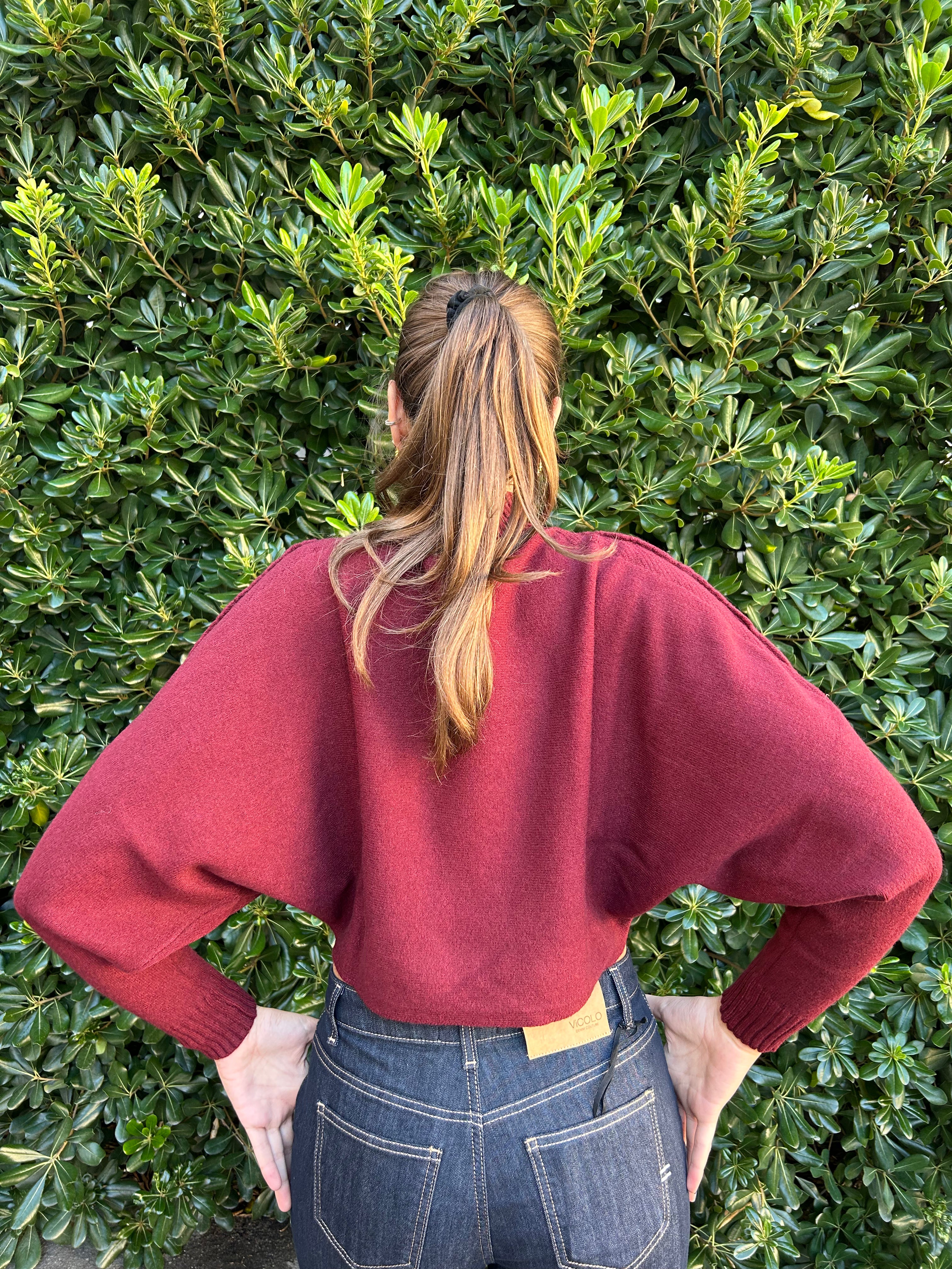 Maglia crop manica pipistrello