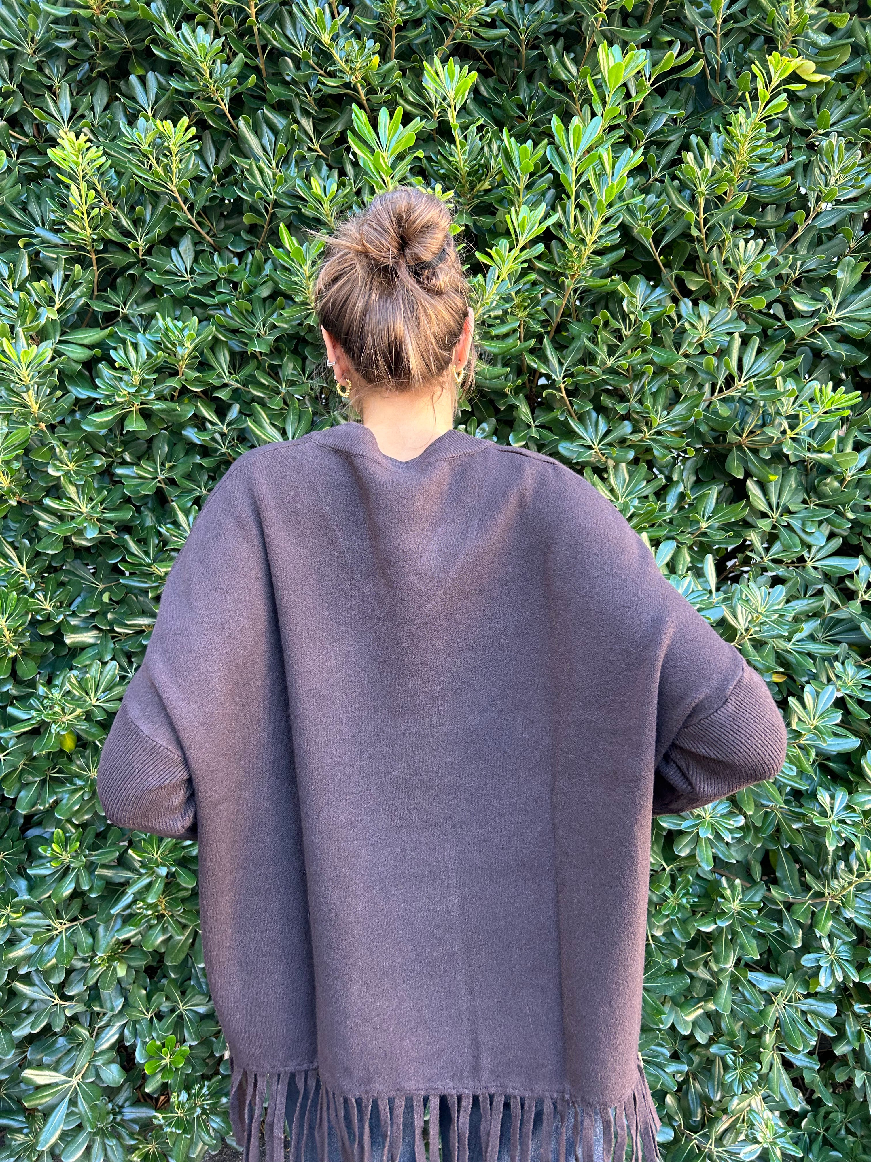 Maglia scollo a V con frange