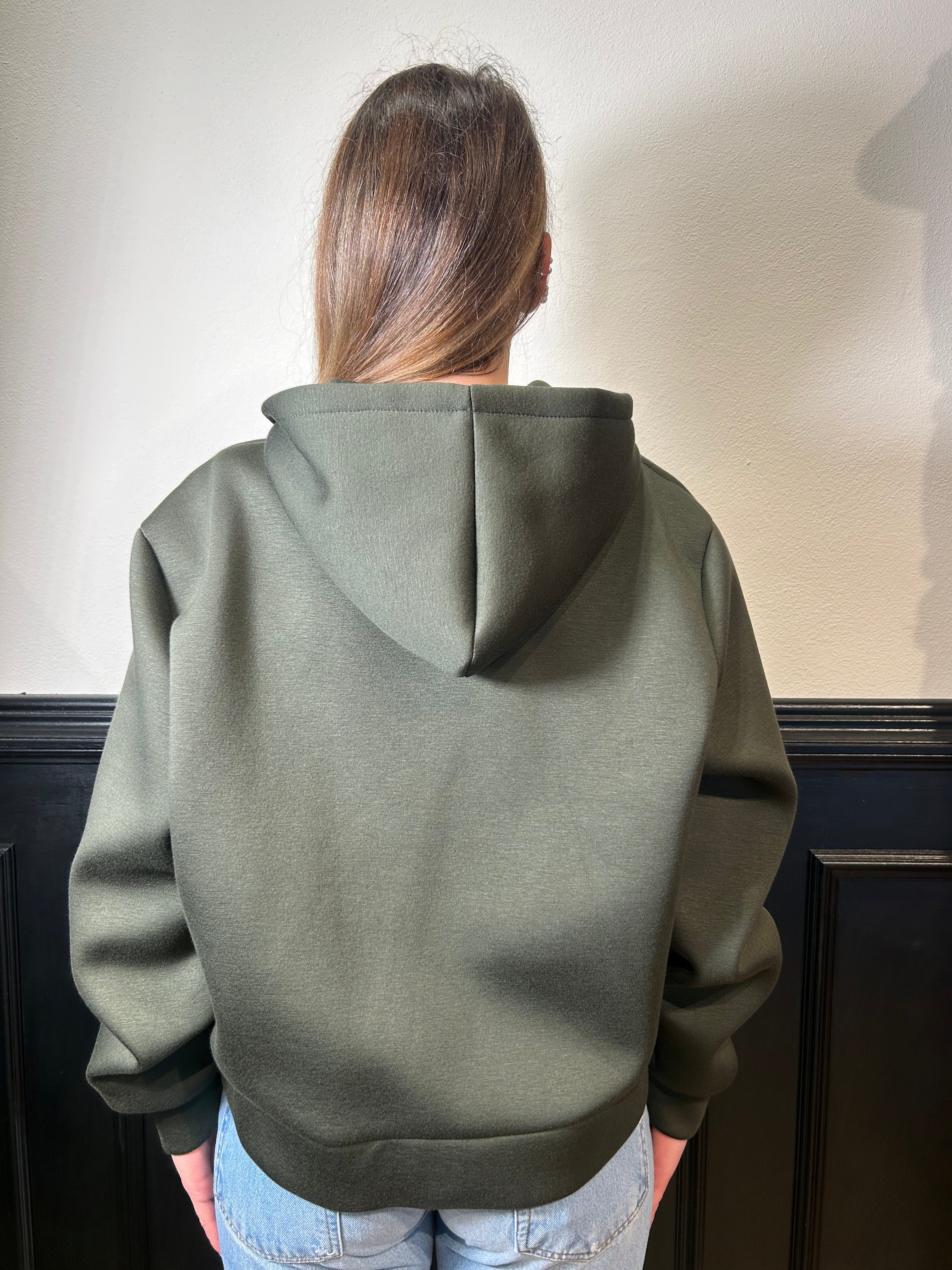 Felpa bomber in neoprene verde militare