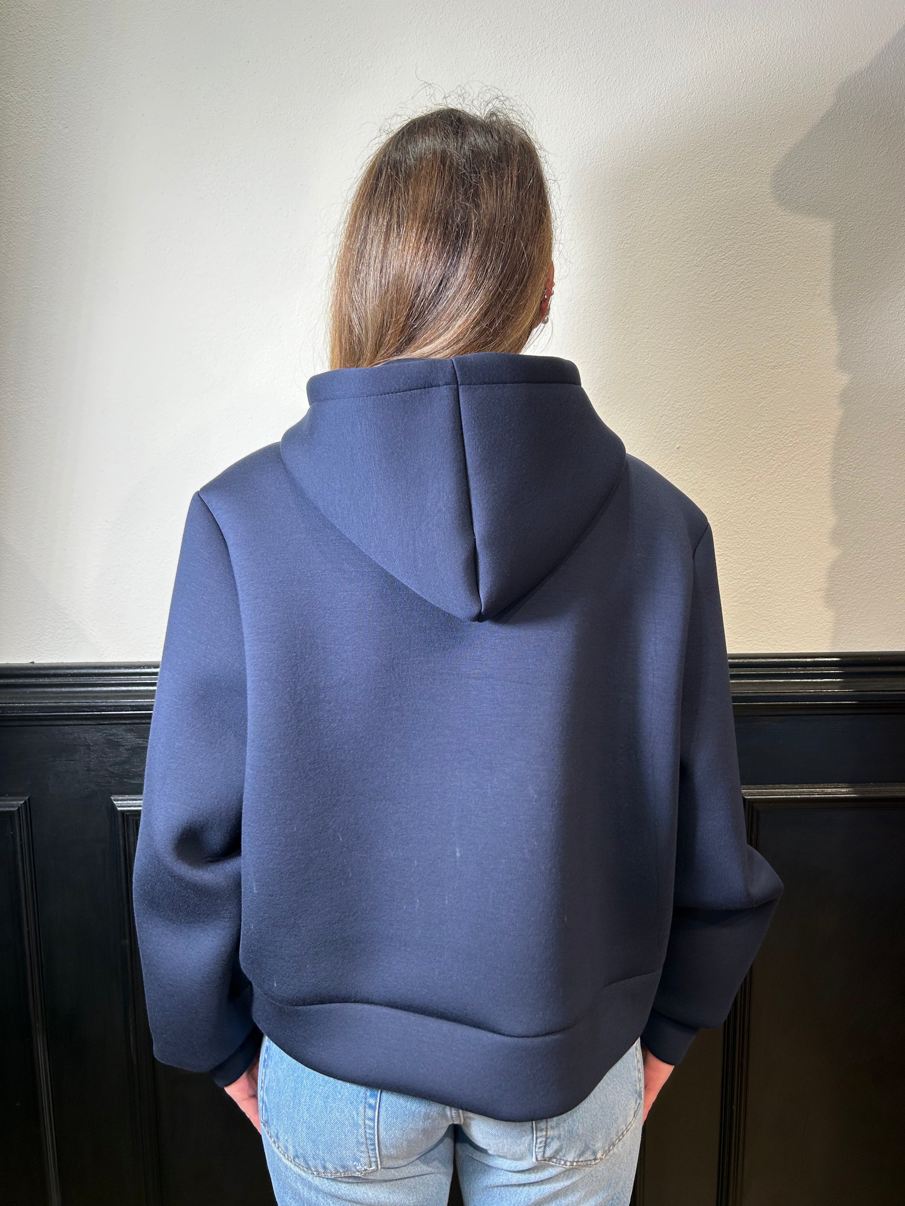 Felpa bomber in neoprene blu