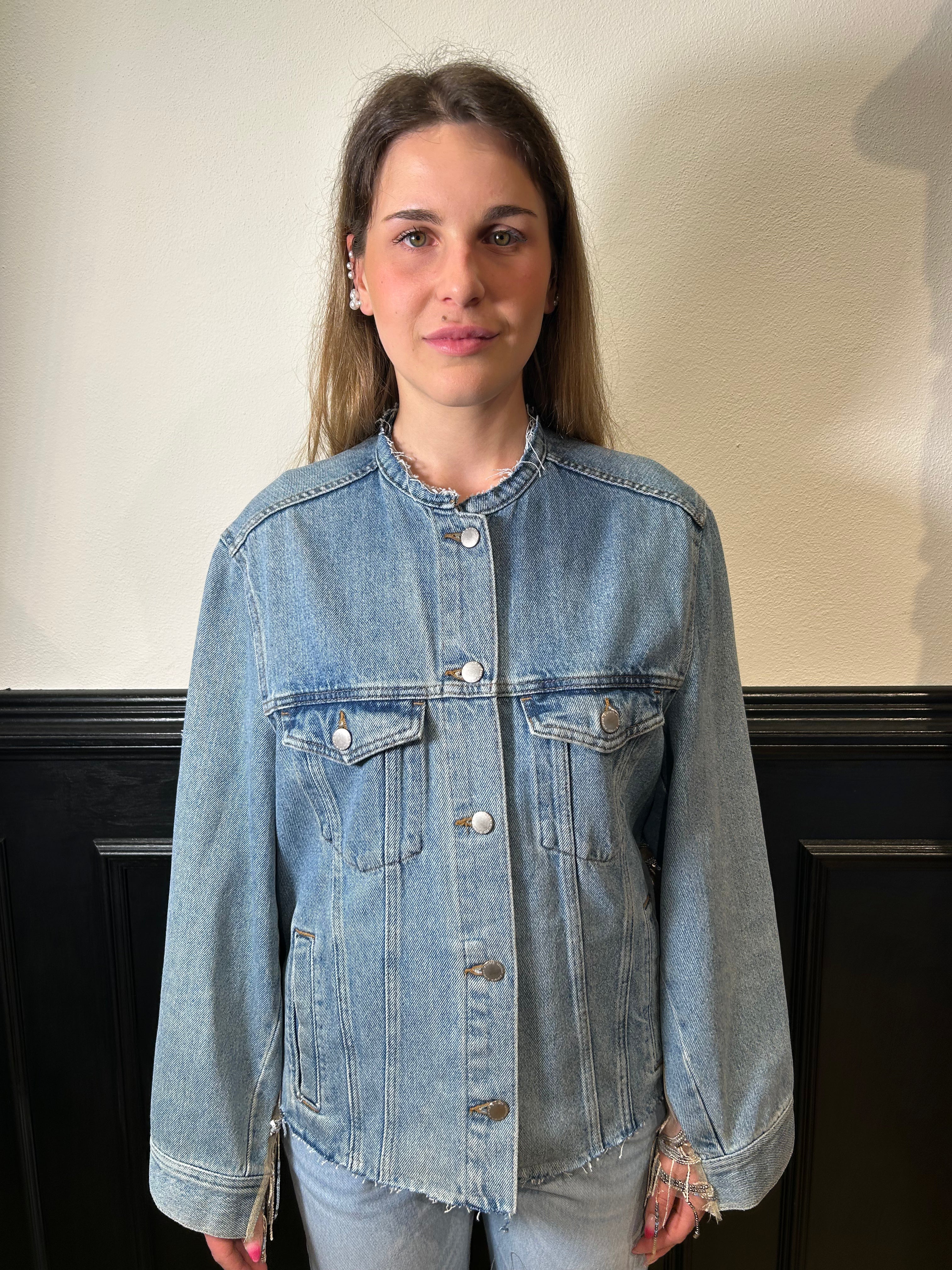 Giacchino in denim dettaglio strass sul retro